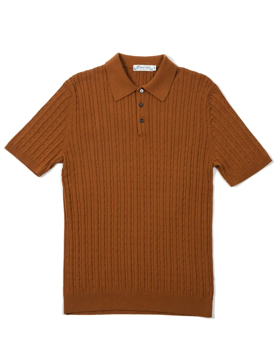 Cable Knitted Polo Shirt