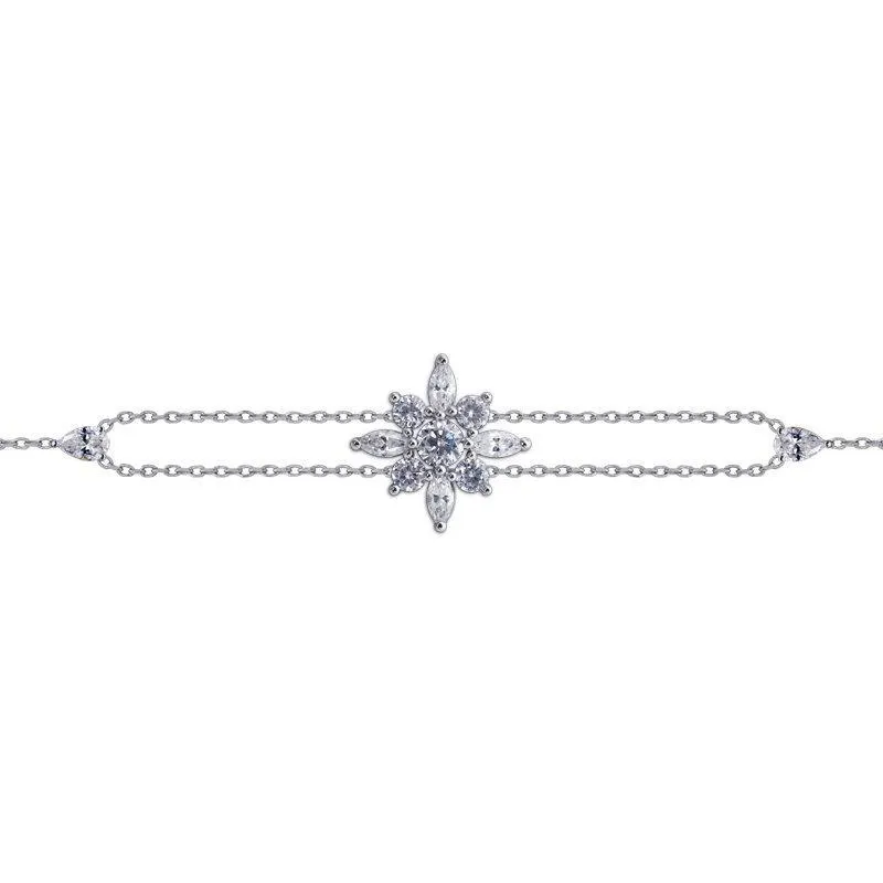 Camelia Bracelet White Gold Plated