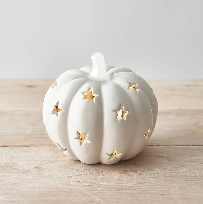 Ceramic T-Light Holder Pumpkin, 10.8cm