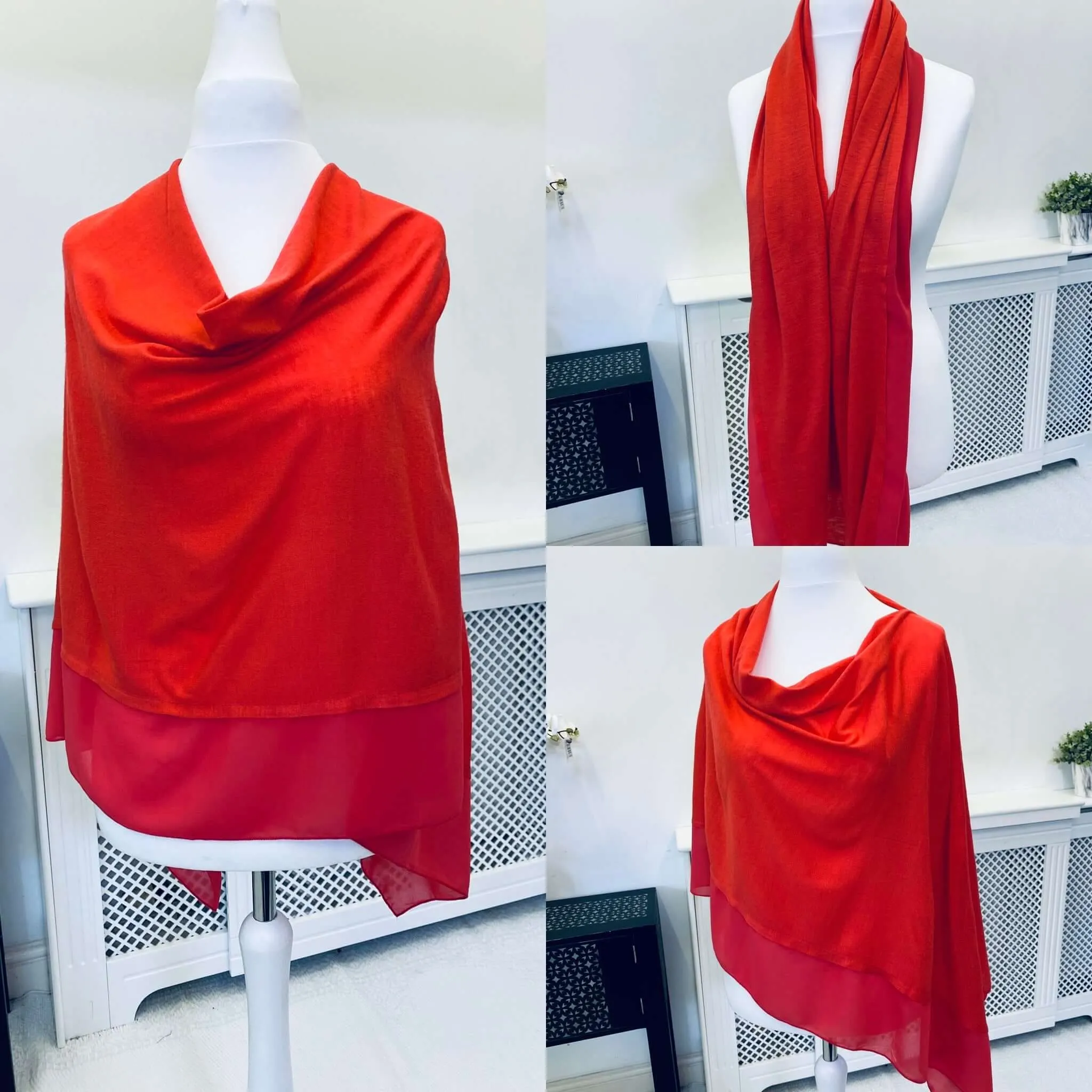 Chiffon Edged 3 in 1 Ladies Poncho