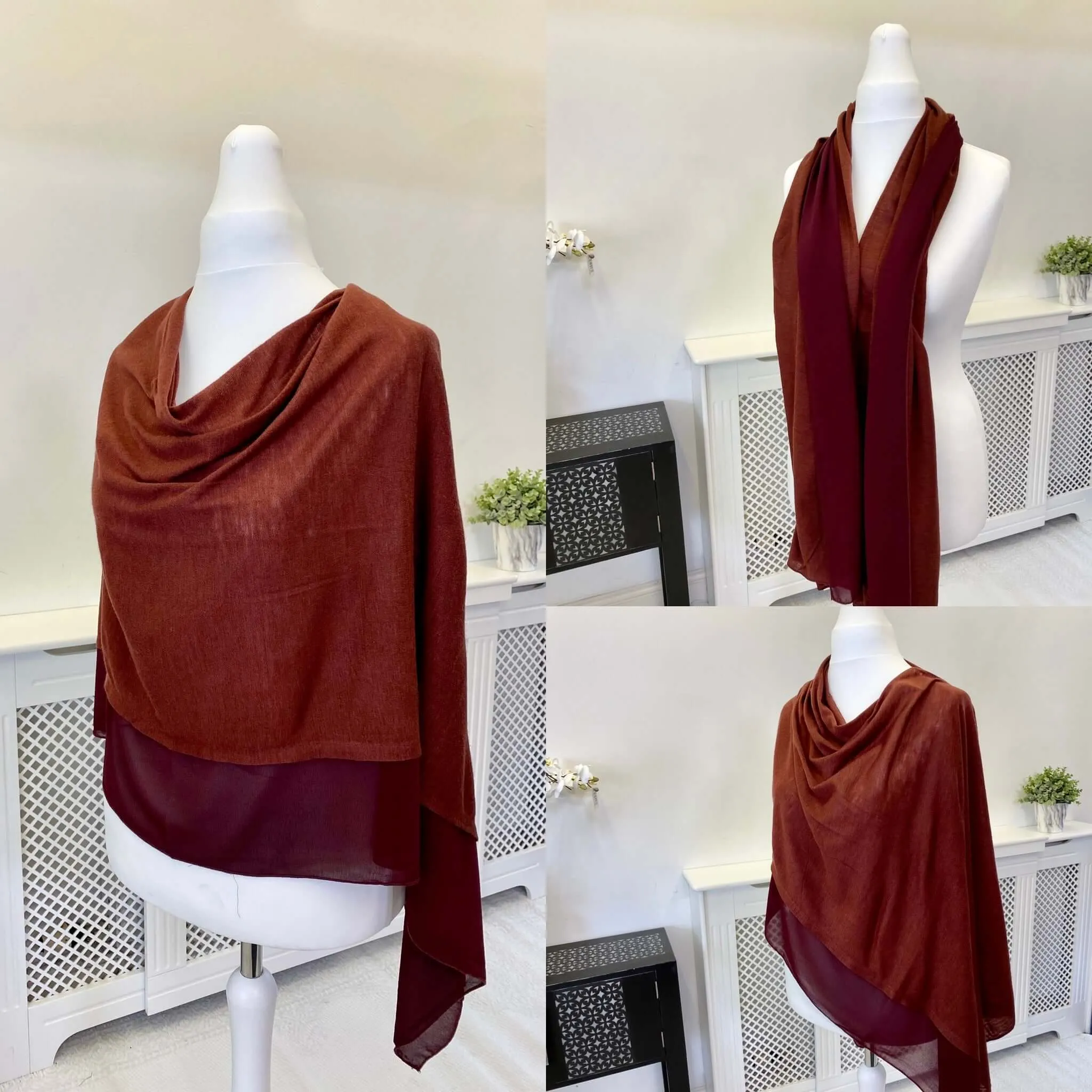 Chiffon Edged 3 in 1 Ladies Poncho