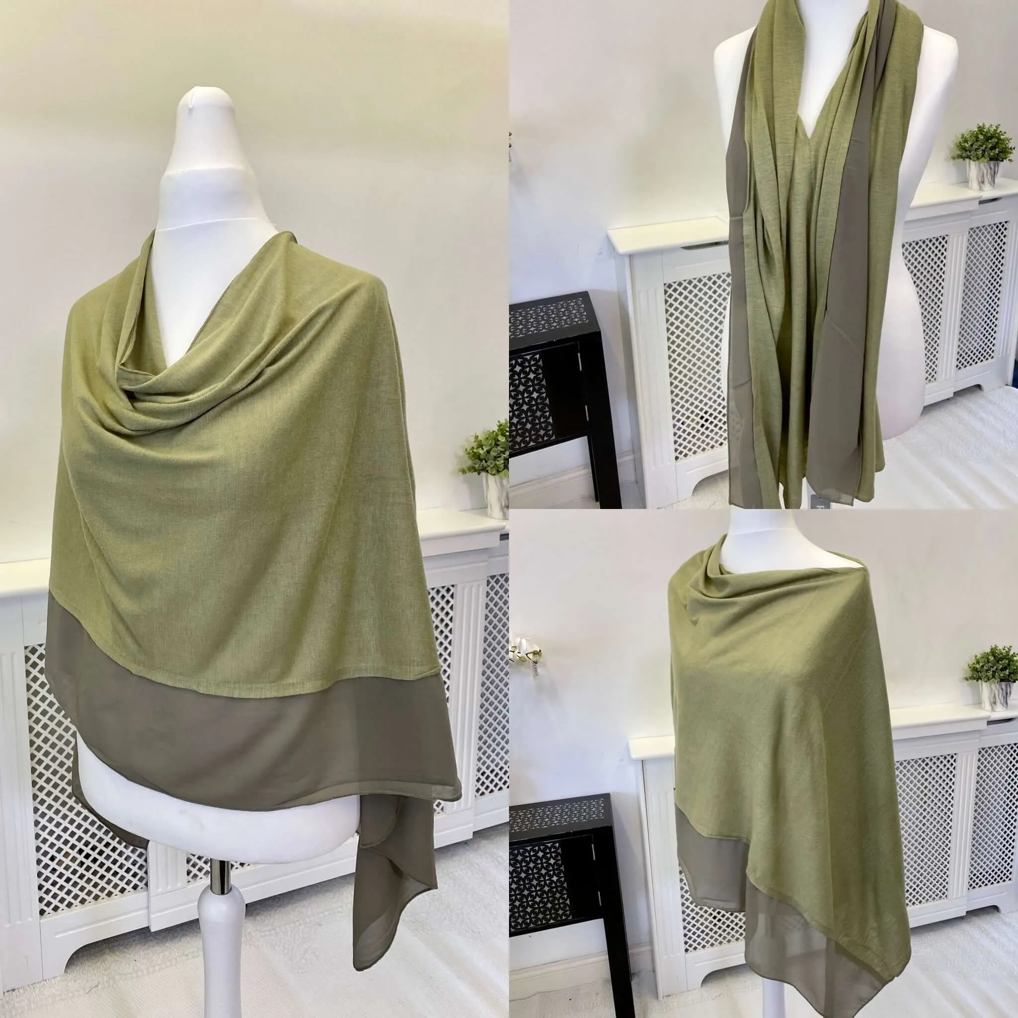 Chiffon Edged 3 in 1 Ladies Poncho