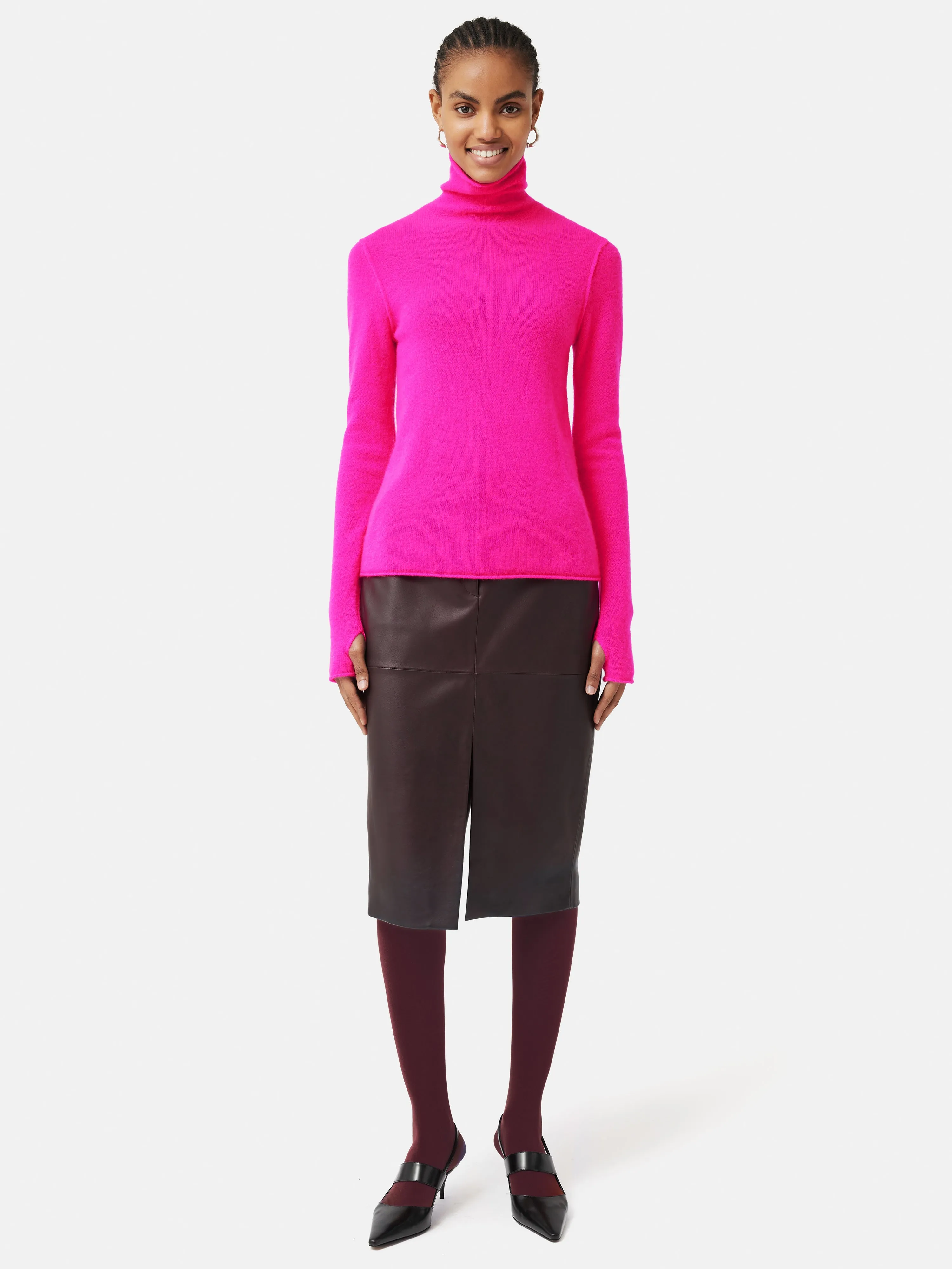 Cloud Cashmere Roll Neck | Pink