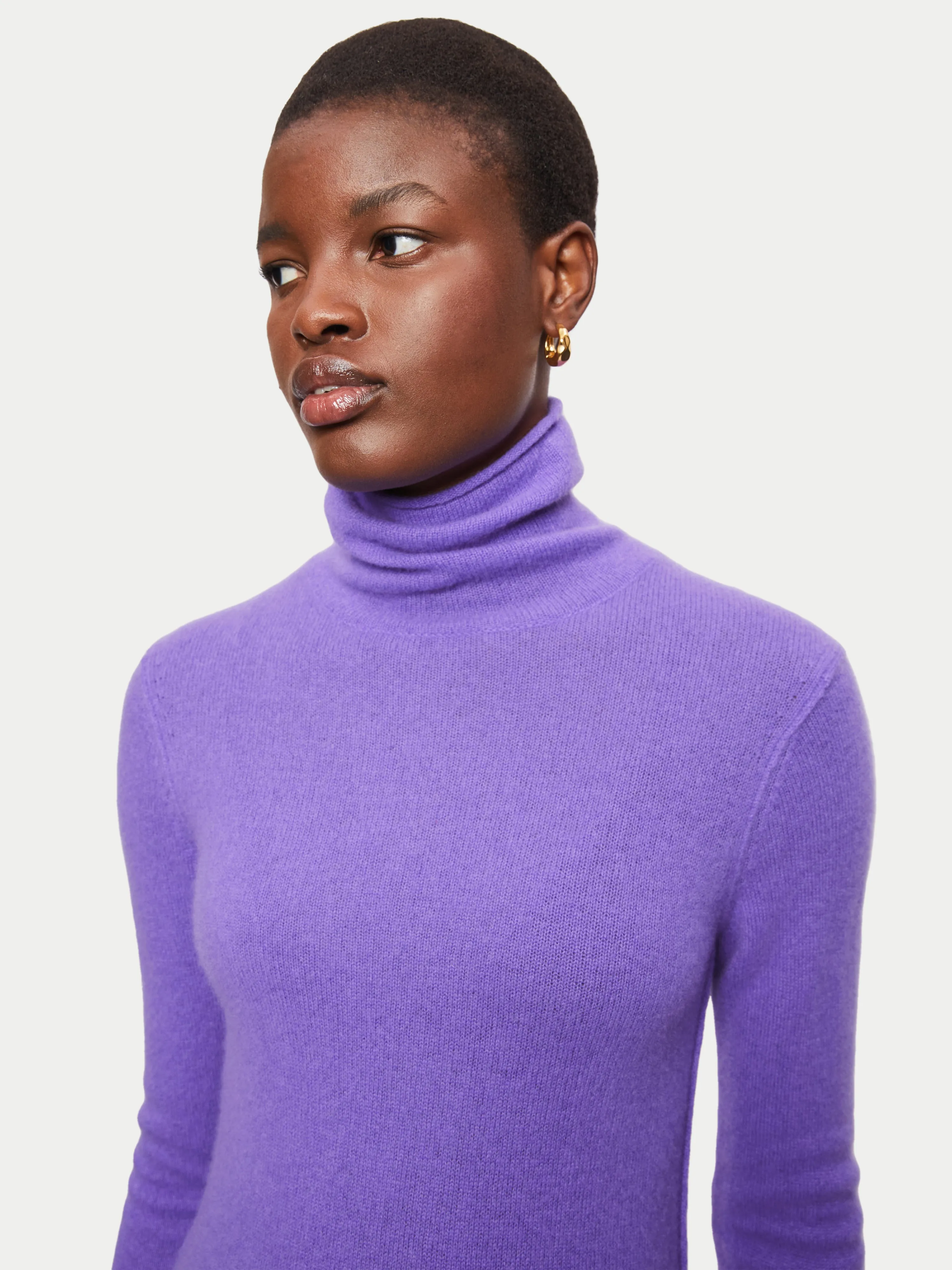 Cloud Cashmere Roll Neck | Purple