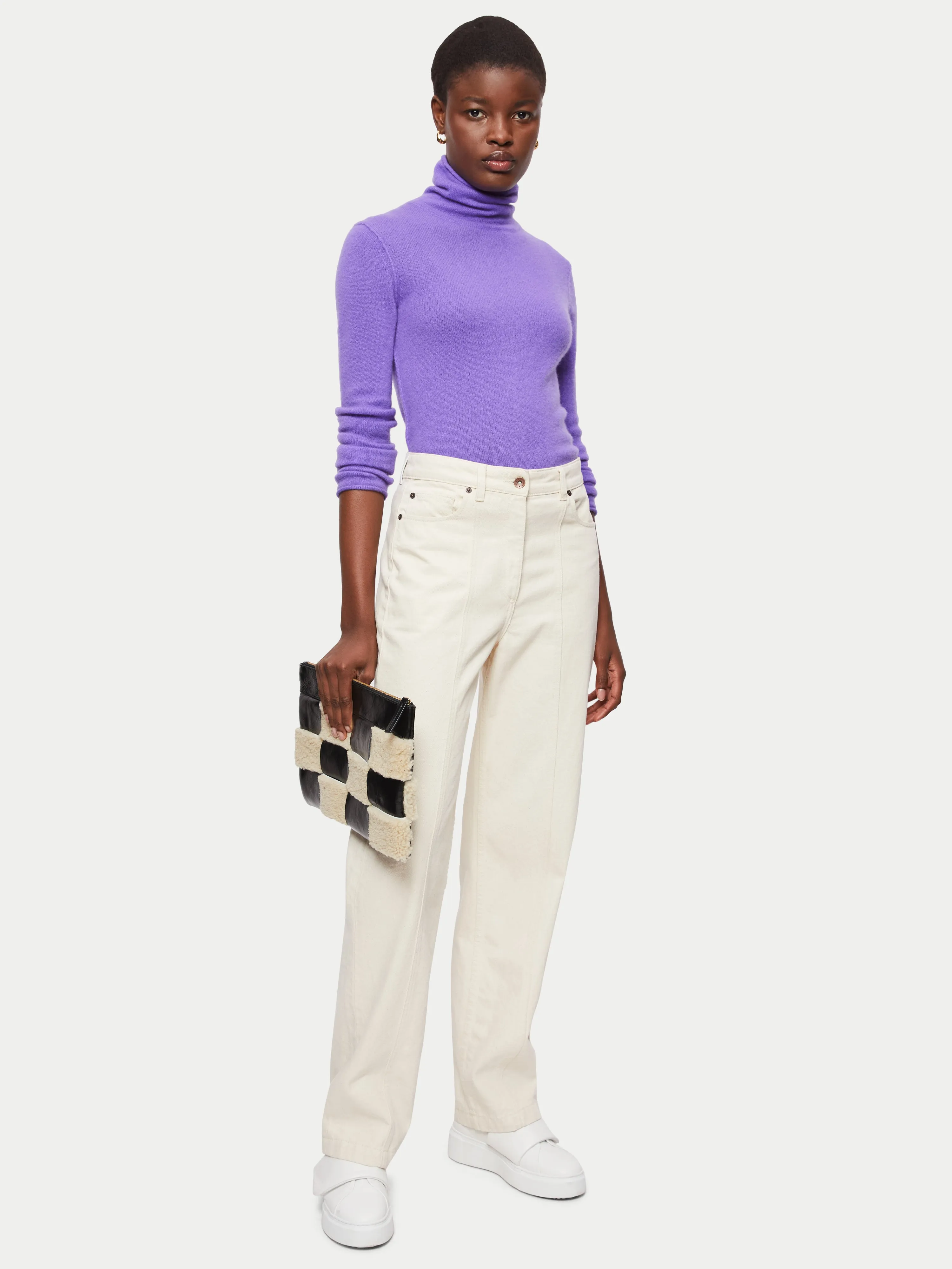 Cloud Cashmere Roll Neck | Purple