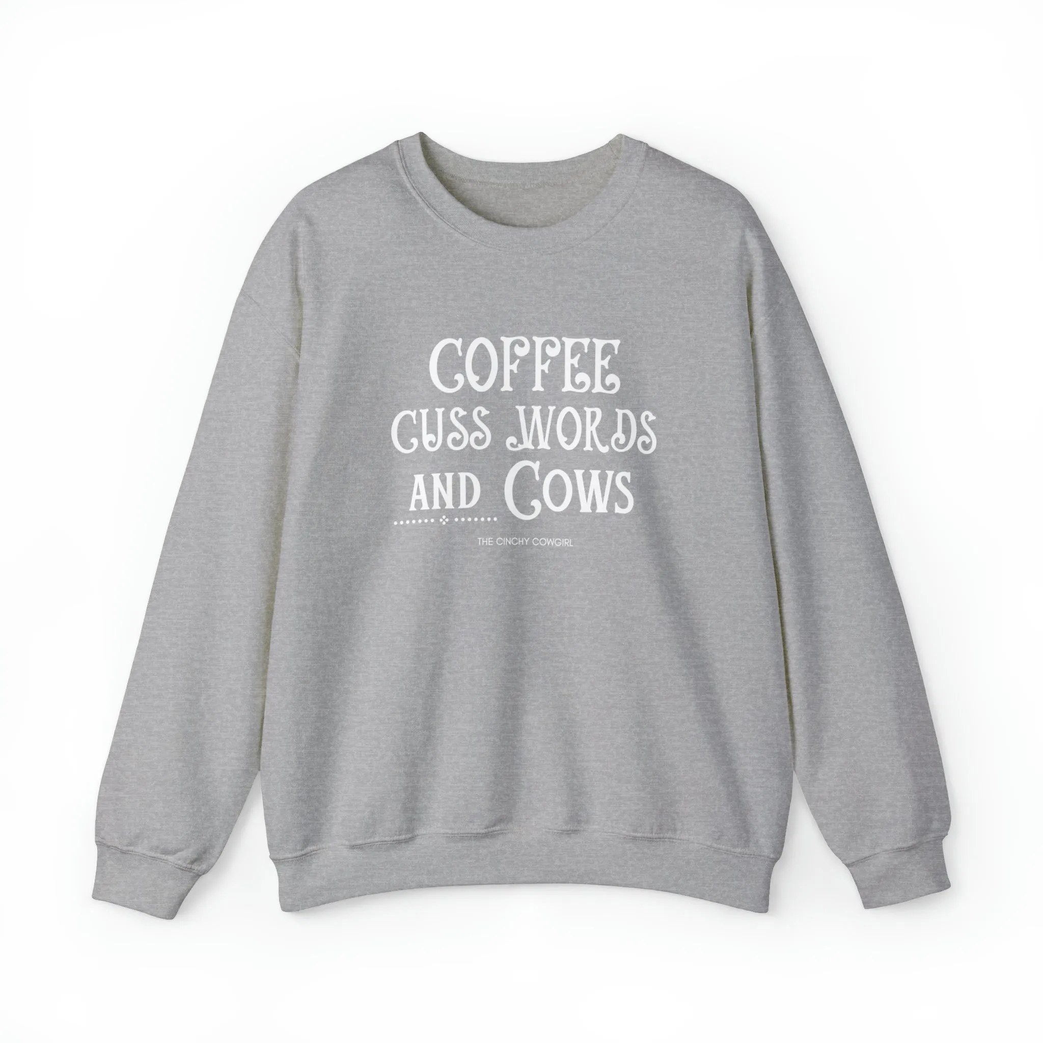 Coffee Cuss Words & Cows Crewneck Sweatshirt