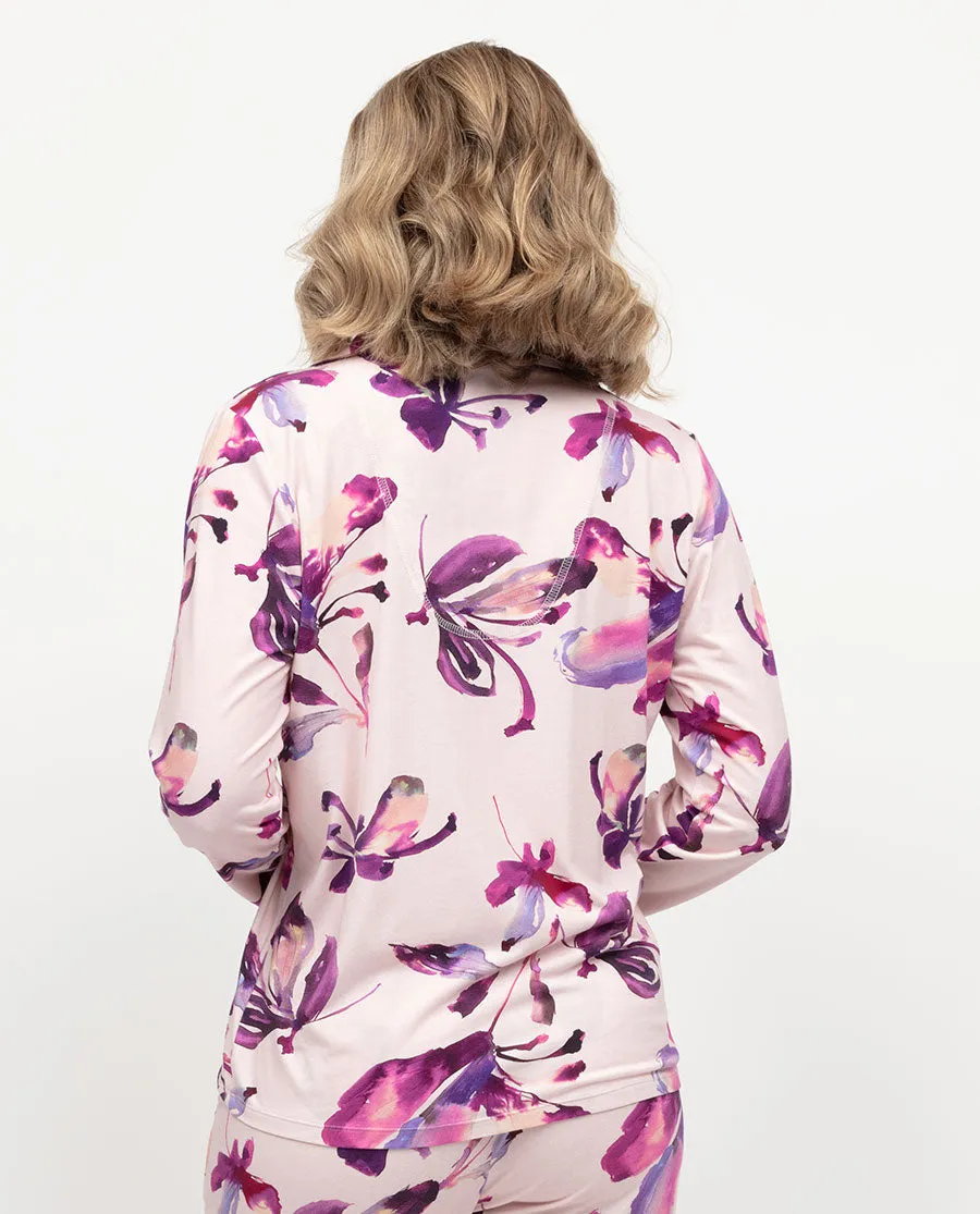 Colette Womens Floral Printed Jersey Pyjama Top