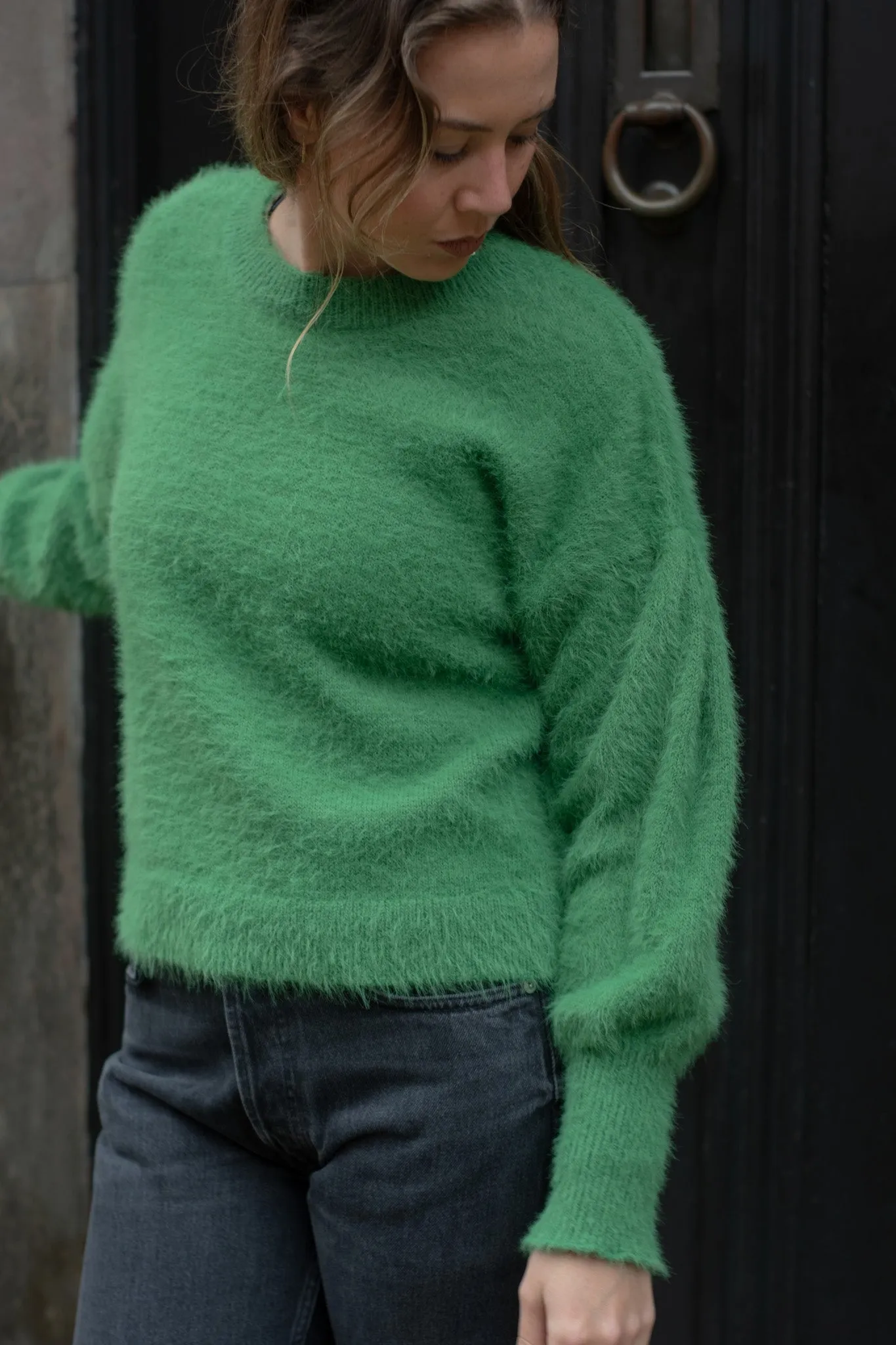 Compania Fantastica Green Textured Knit Sweater