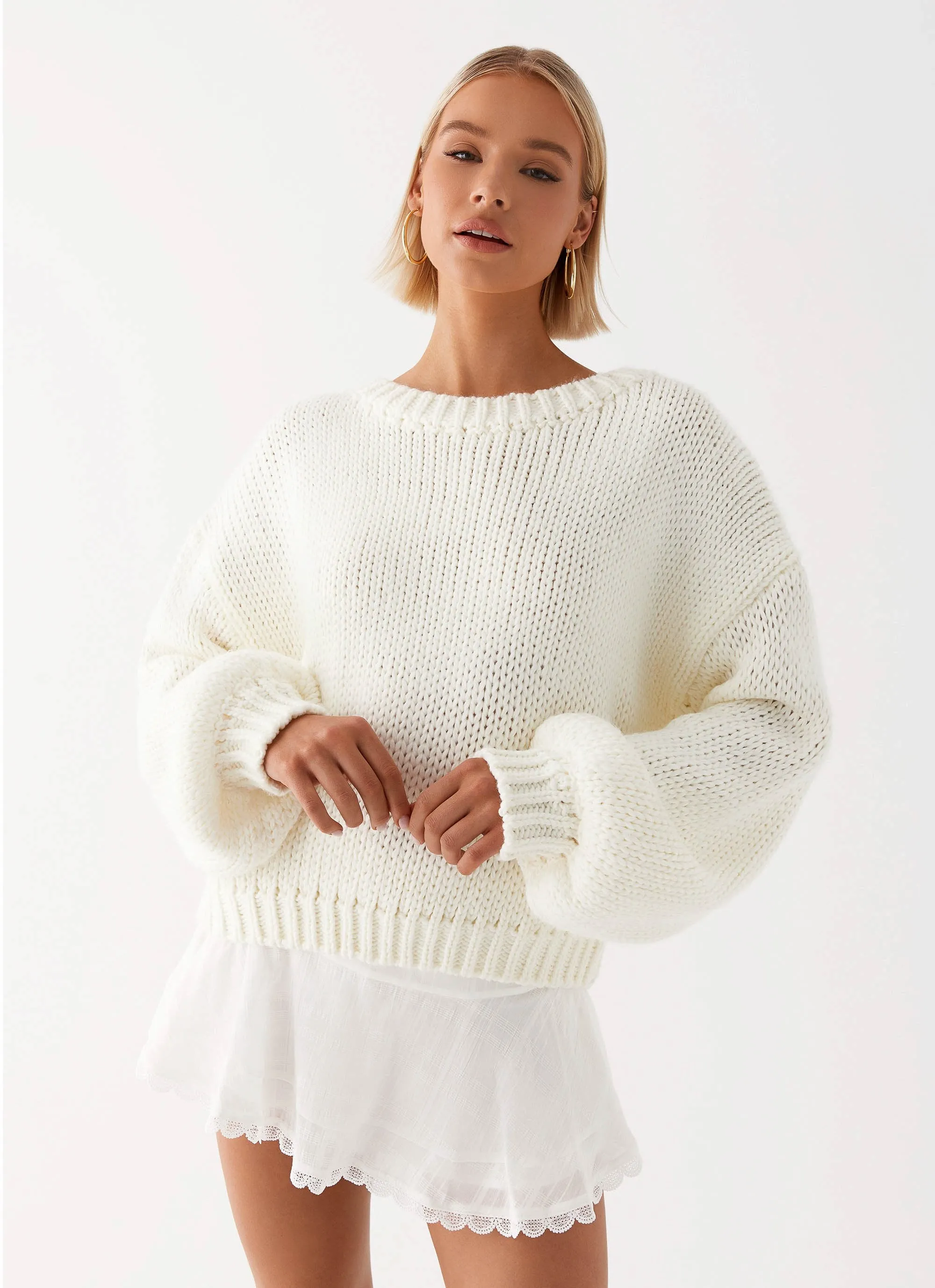 Costella Knit Sweater - Ivory