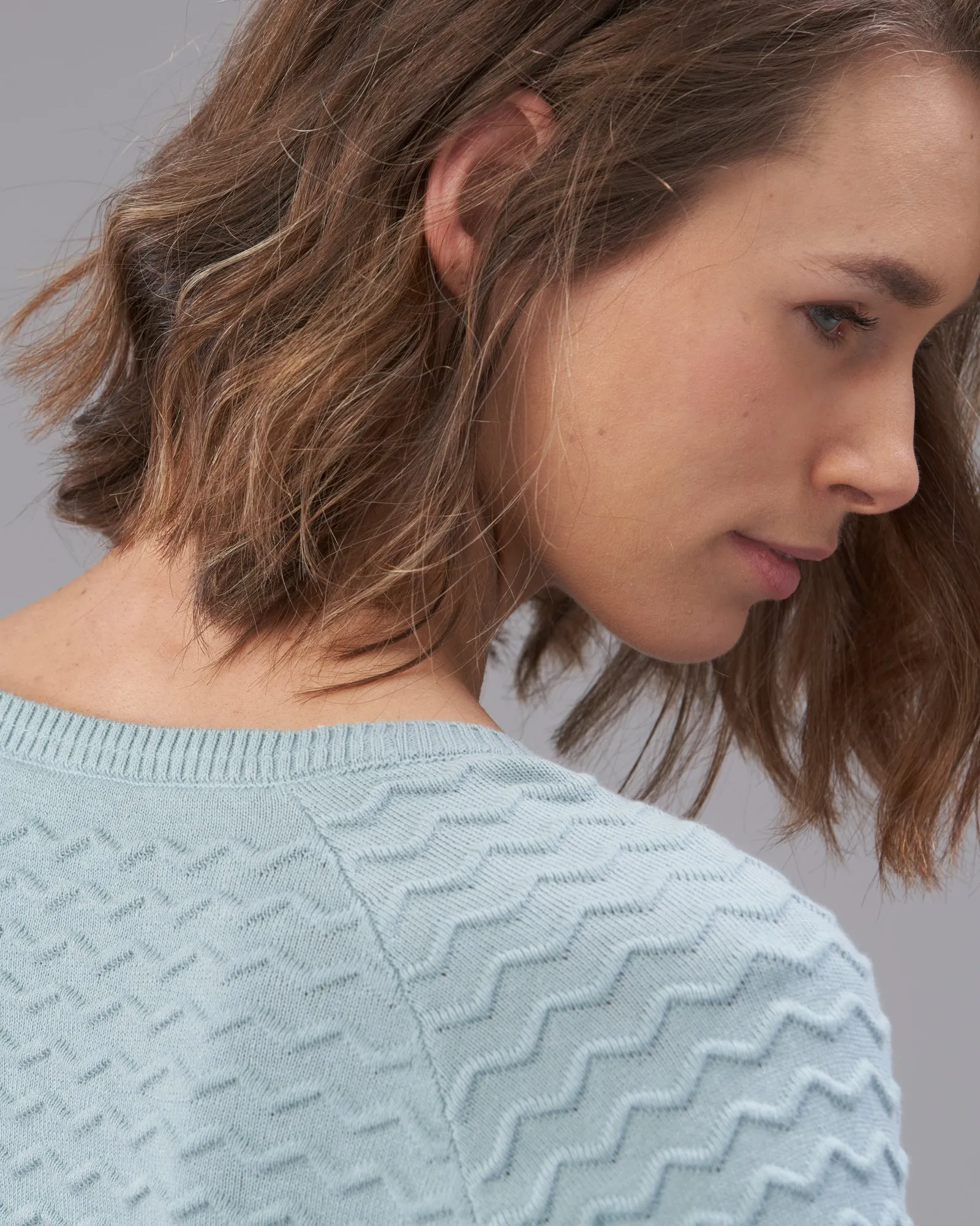 COTTON ZIG ZAG KNIT TEE