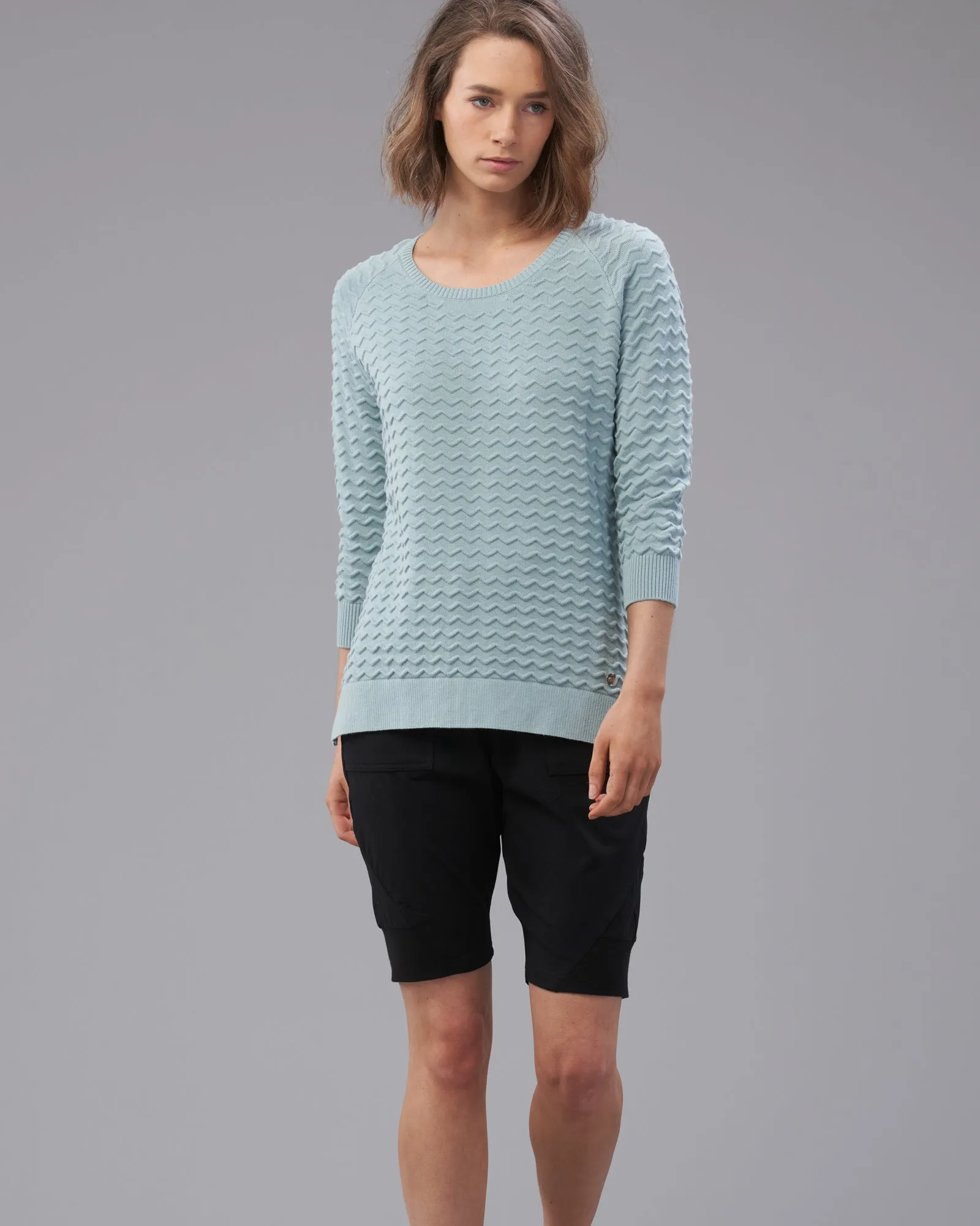 COTTON ZIG ZAG KNIT TEE