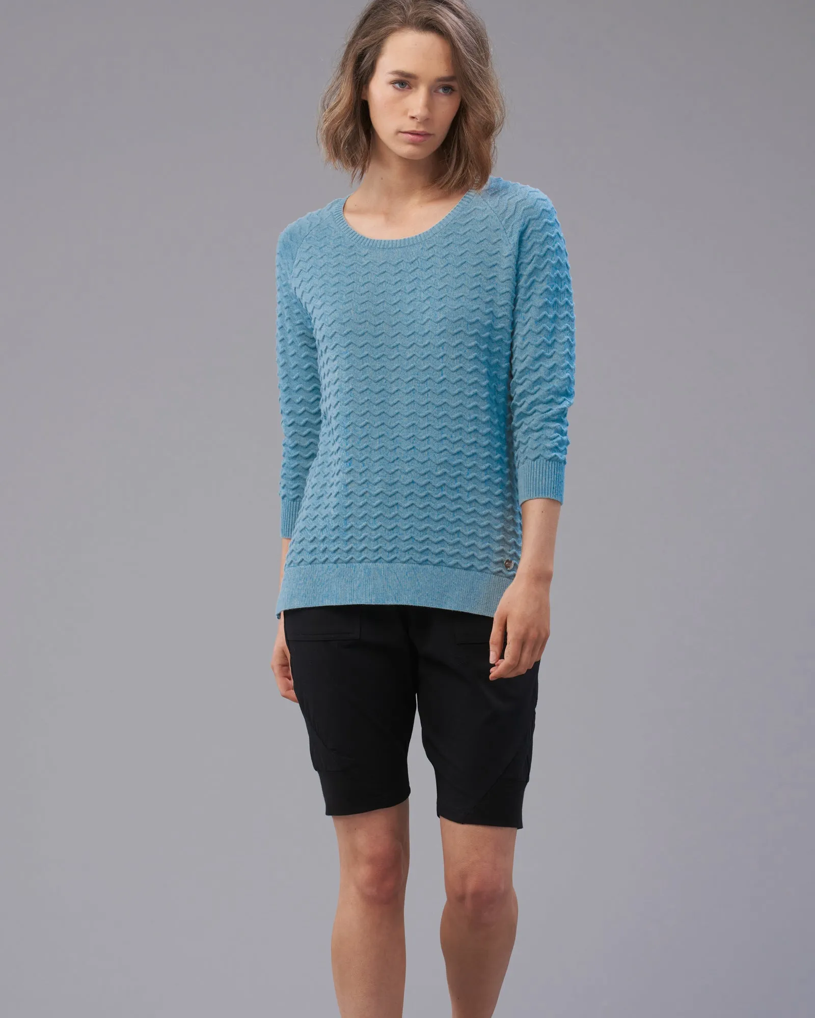 COTTON ZIG ZAG KNIT TEE