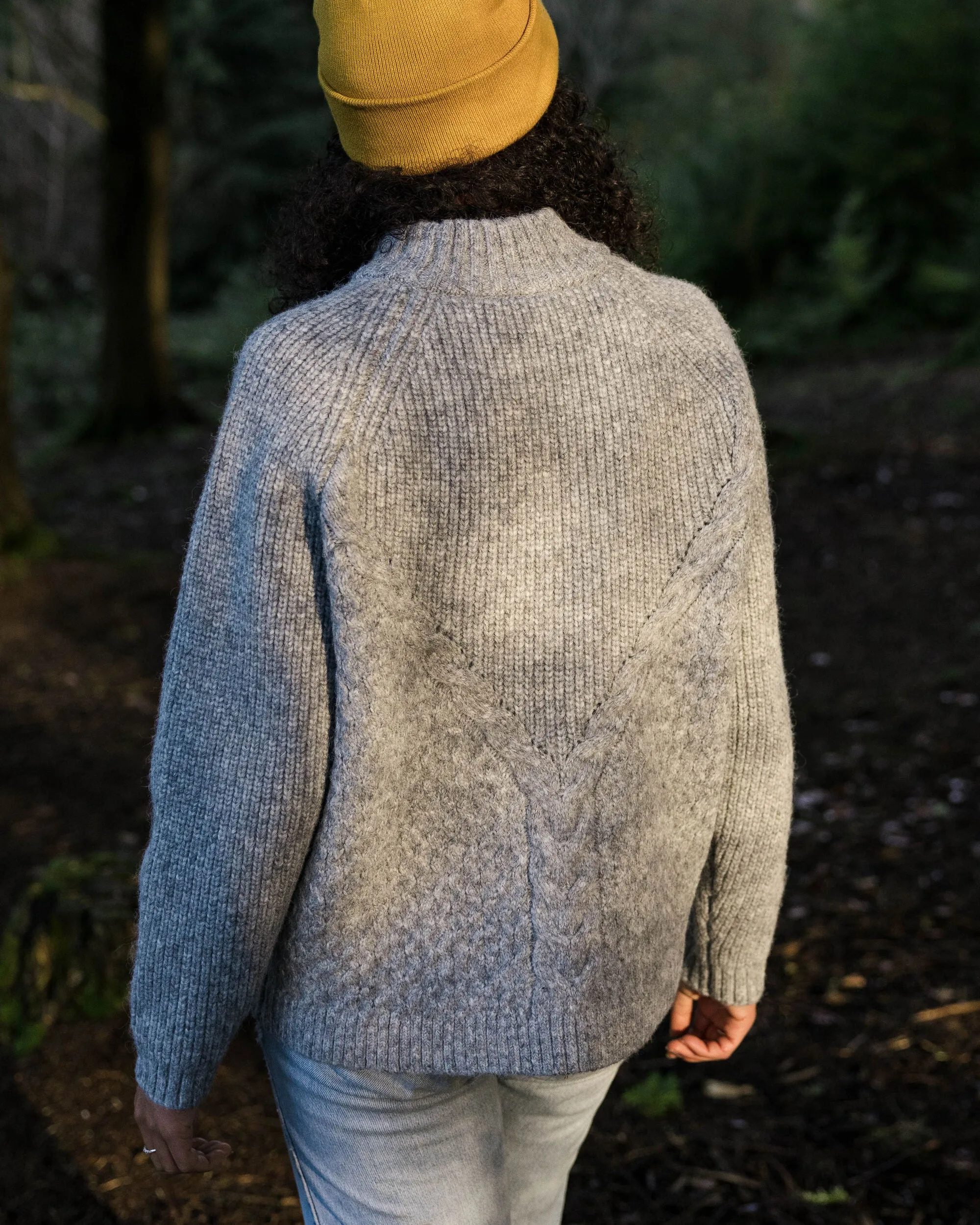 Cozy Cable Recycled Knitted Jumper - Grey Marl