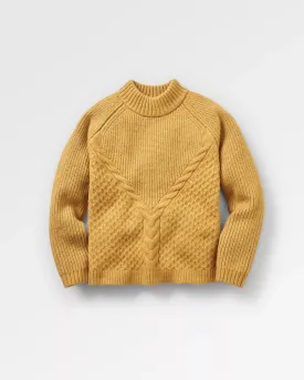 Cozy Cable Recycled Knitted Jumper - Mustard Gold