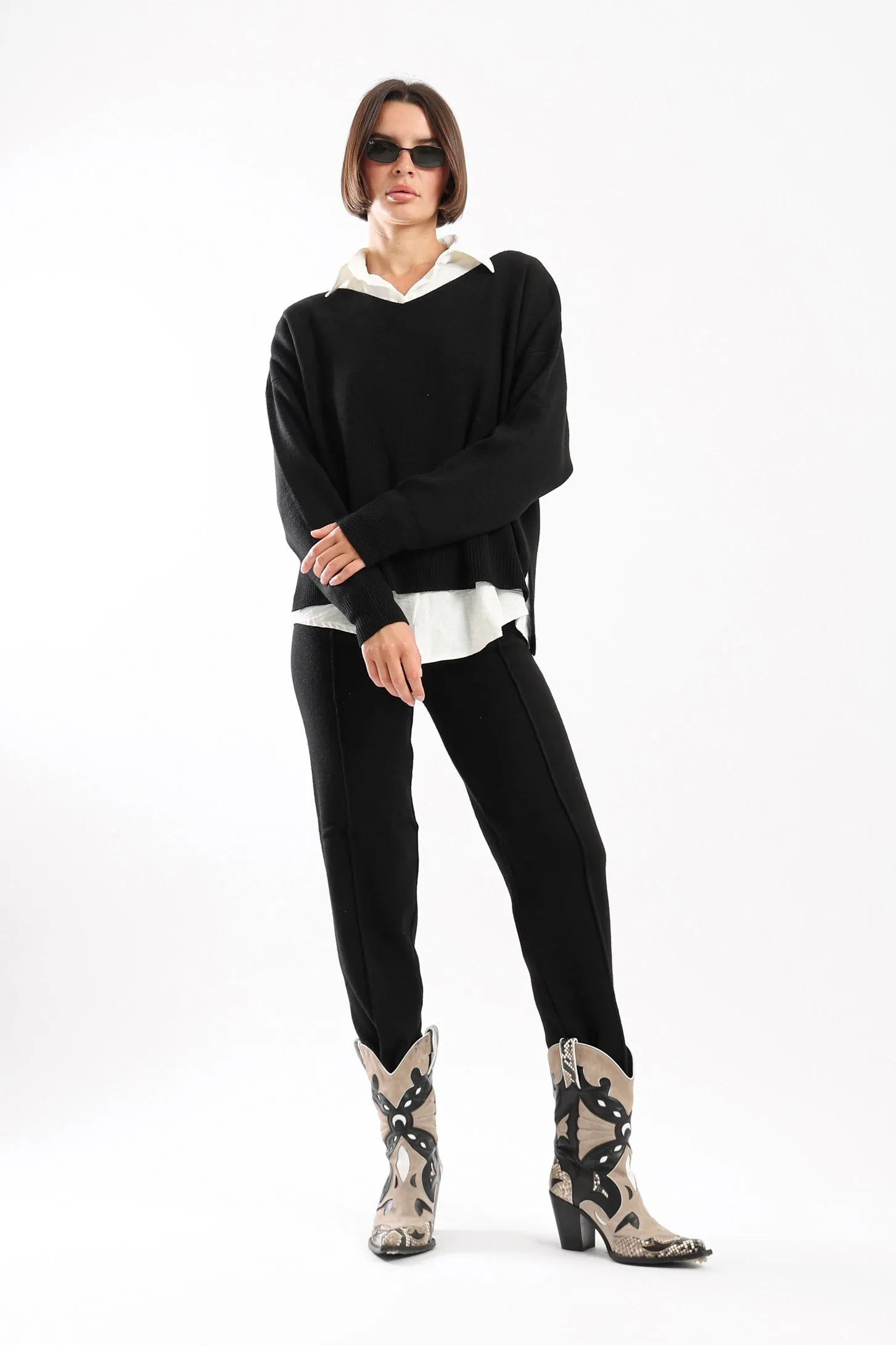 COZY KNIT SET - BLACK