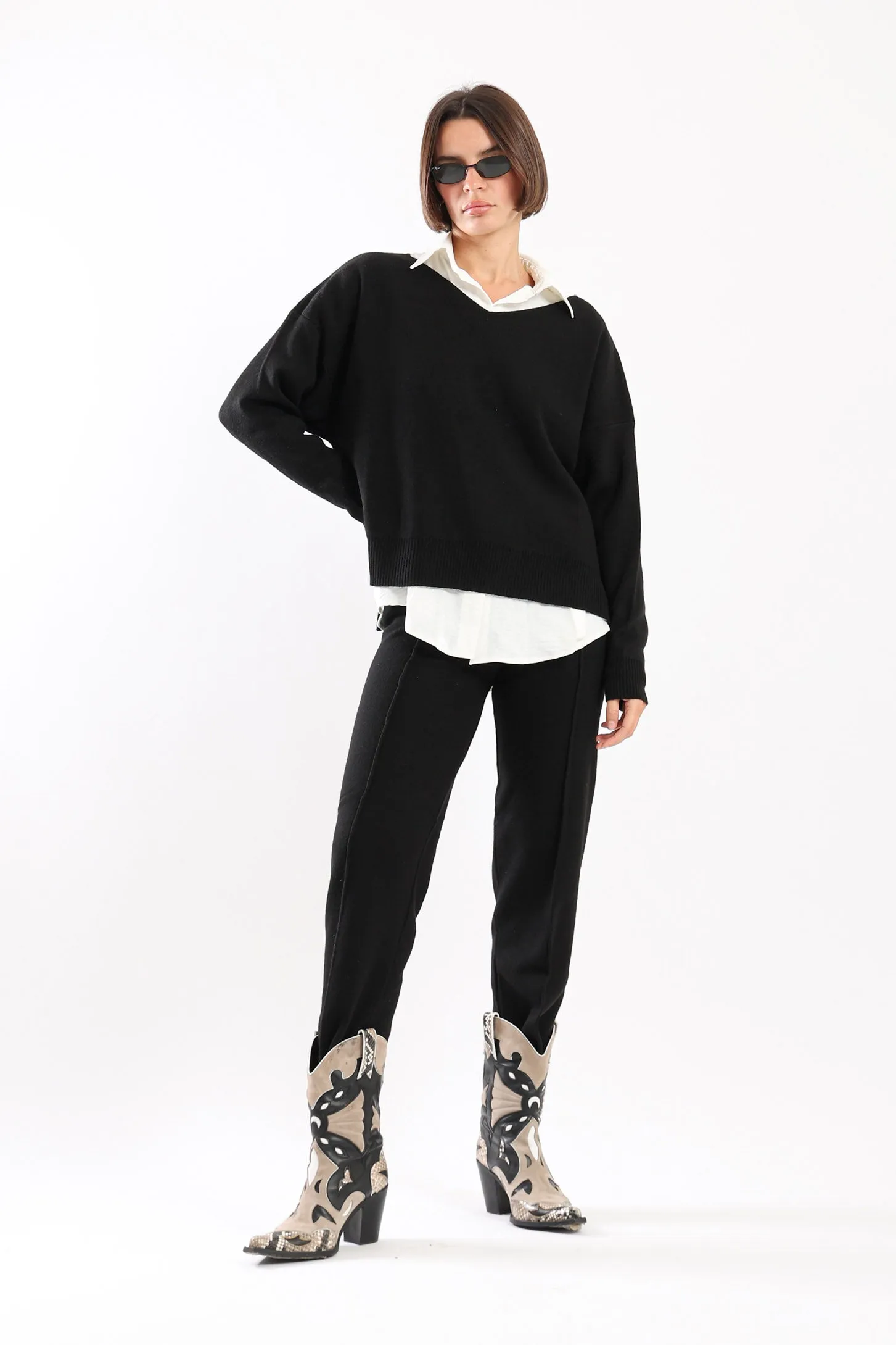 COZY KNIT SET - BLACK