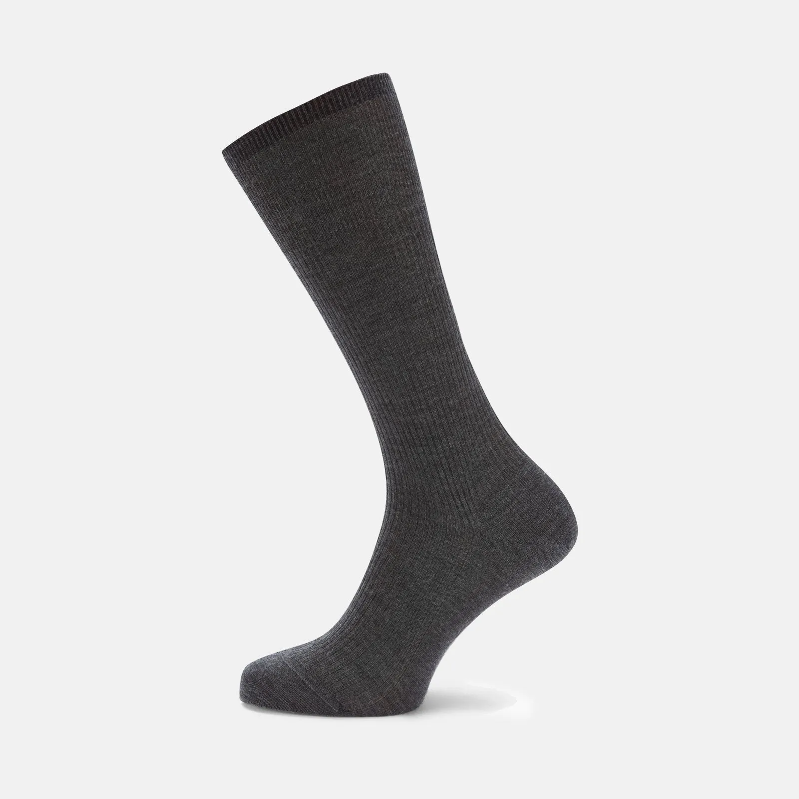 Dark Grey Mid-Length Merino Wool Socks