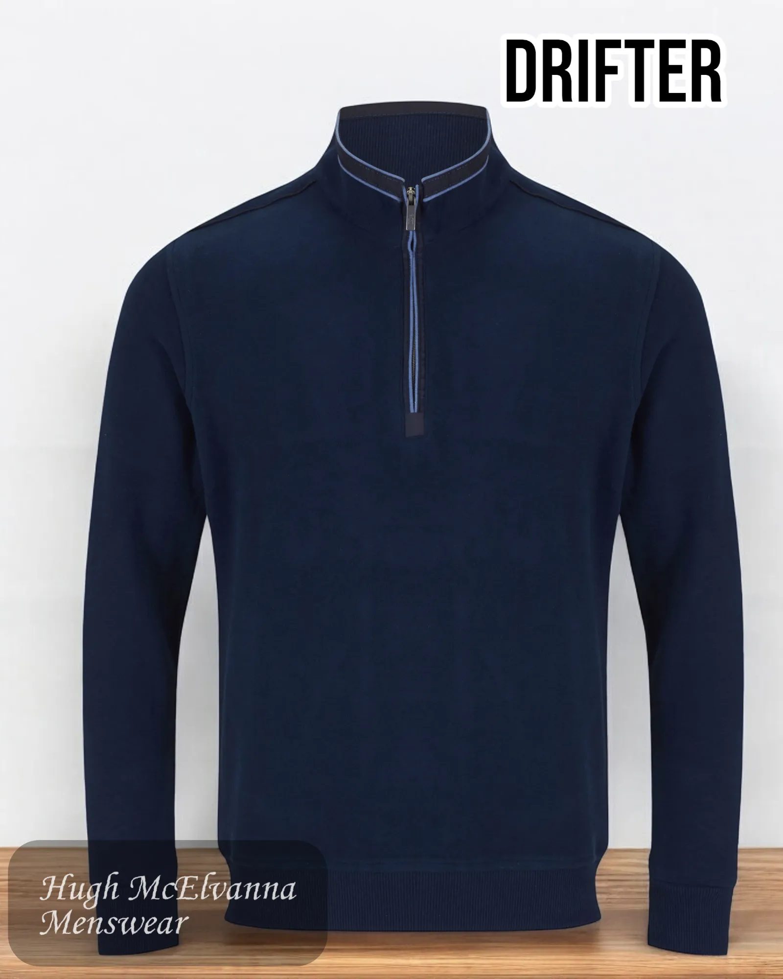 Navy DGs Drifter Mens Performance Quarter Zip Pullover - Style 55184-78