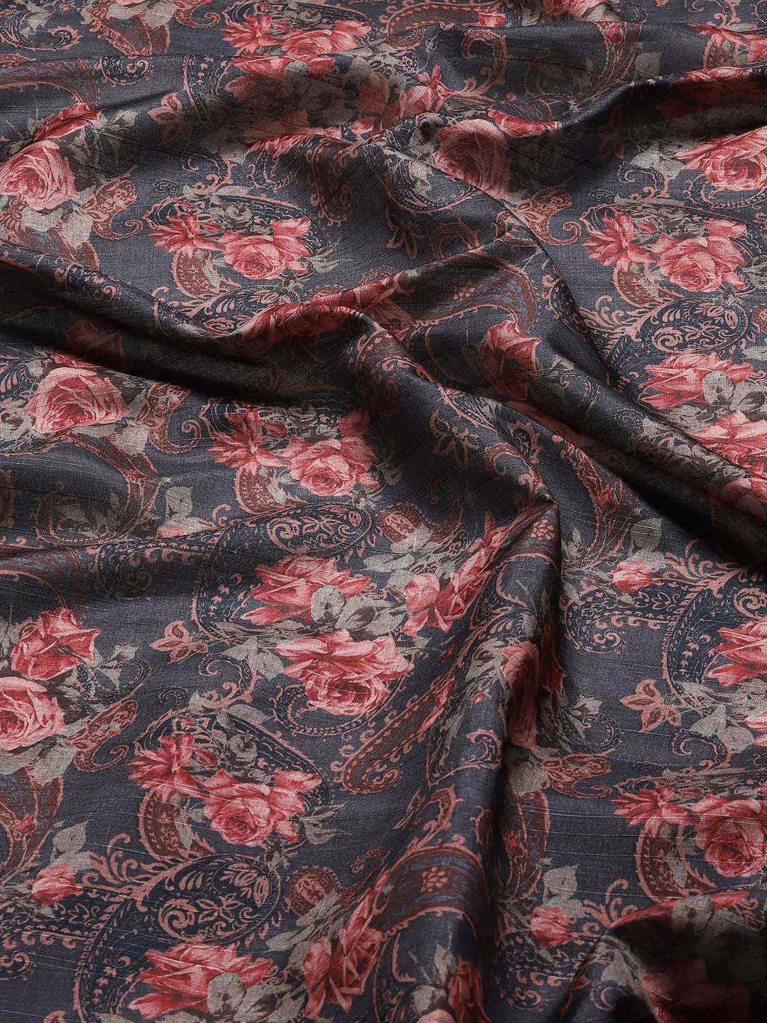 Digital Floral Printed Tussar Saree