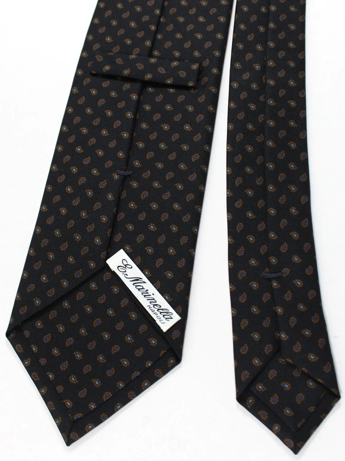 E. Marinella Tie Navy Brown Blue Paisley