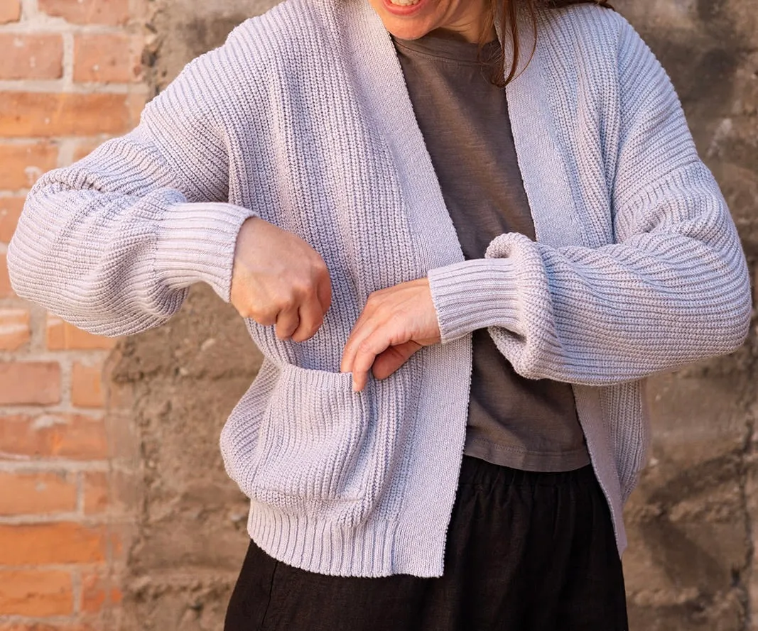 Easy Cardigan in Heather Blue