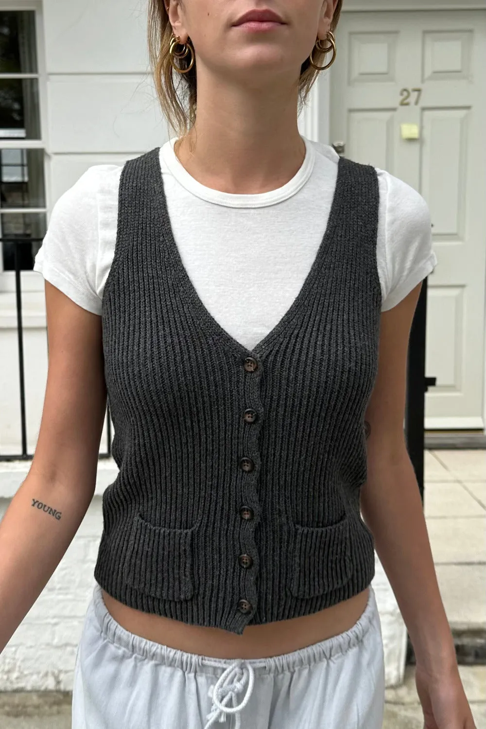 Elizabeth Wool Button Vest