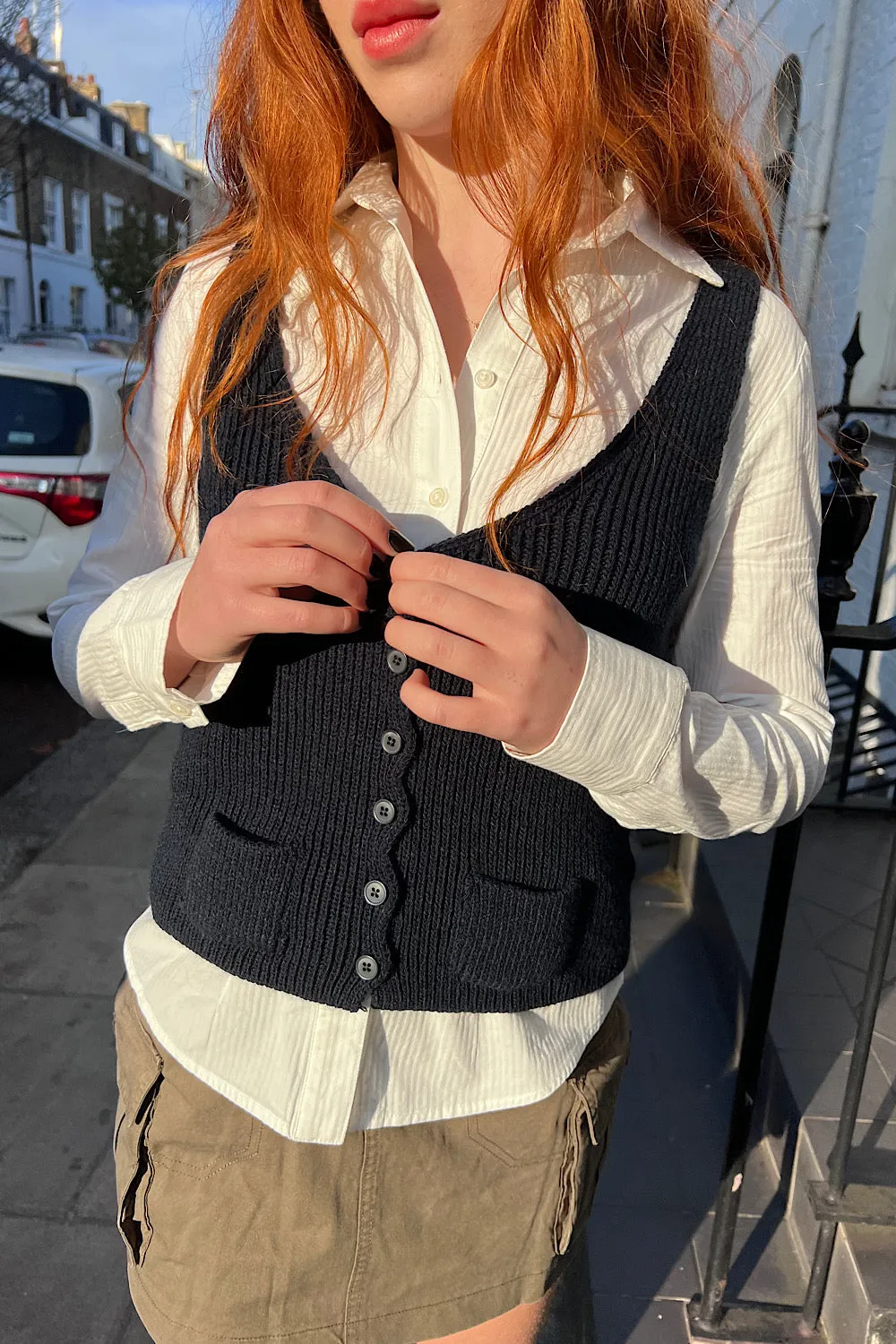 Elizabeth Wool Button Vest