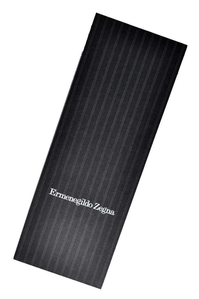 Ermenegildo Zegna Tie Charcoal Gray Brown Stripes - Wool Silk Narrow Cut FINAL SALE