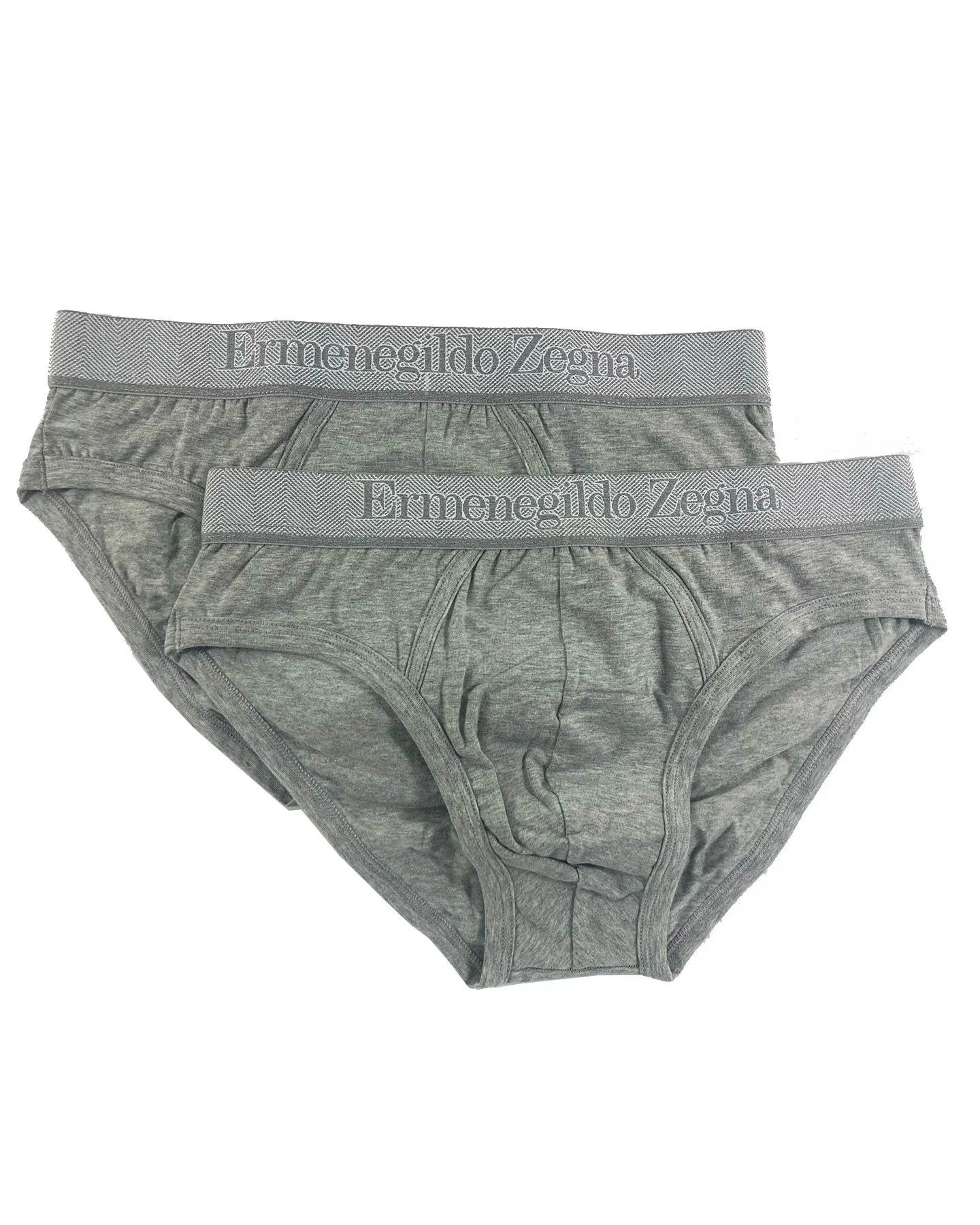 Ermenegildo Zegna Underwear Gray Stretch Cotton Midi Brief 2 Pack XXXL SALE