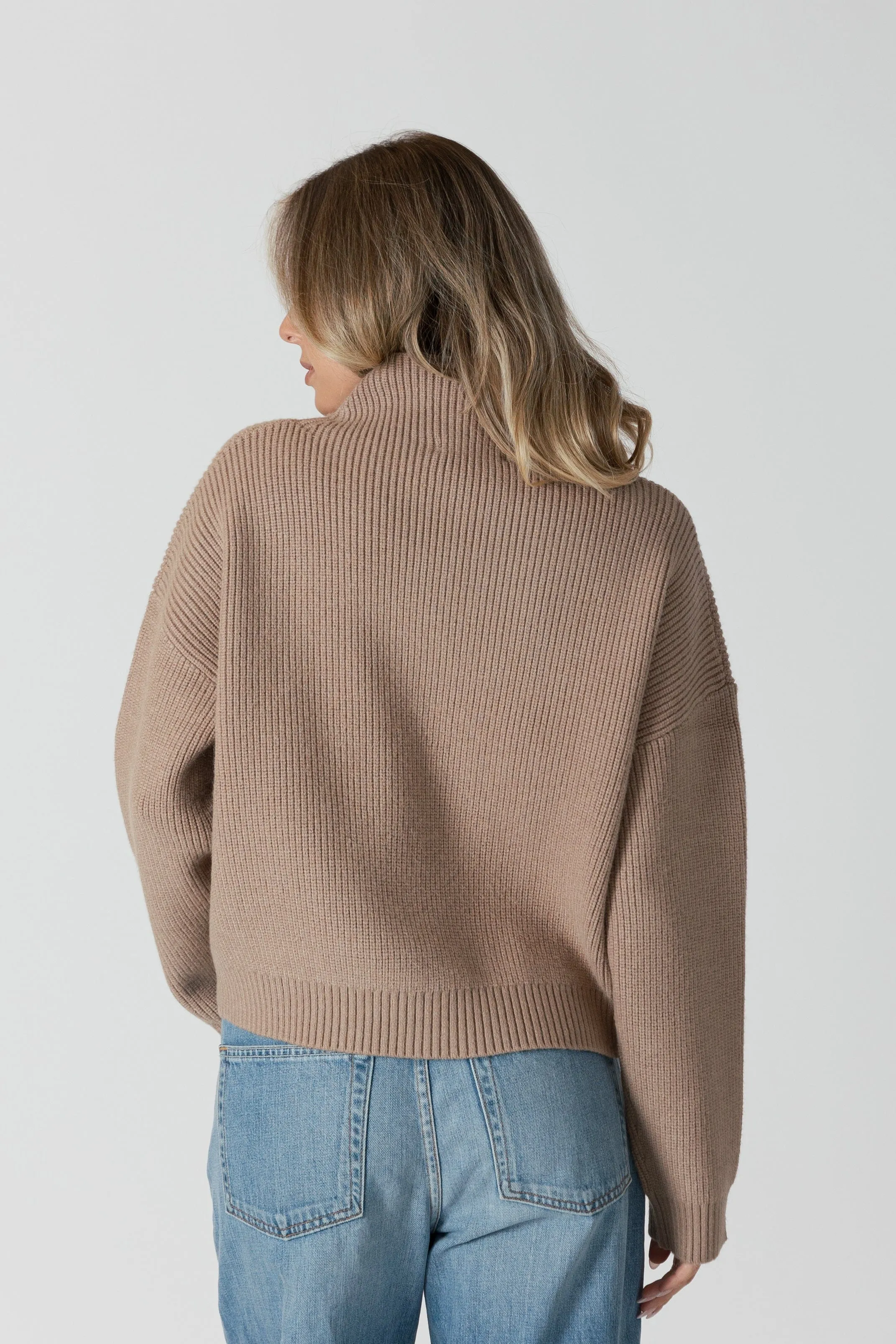 Evolet Rib Mockneck Sweater