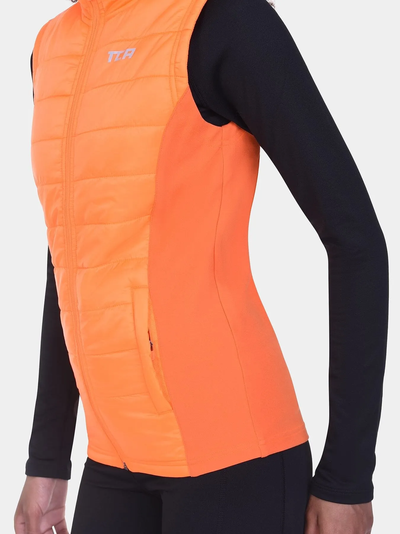 Excel Padded Running Gilet For Girls With Zip Pockets & Reflective Strips