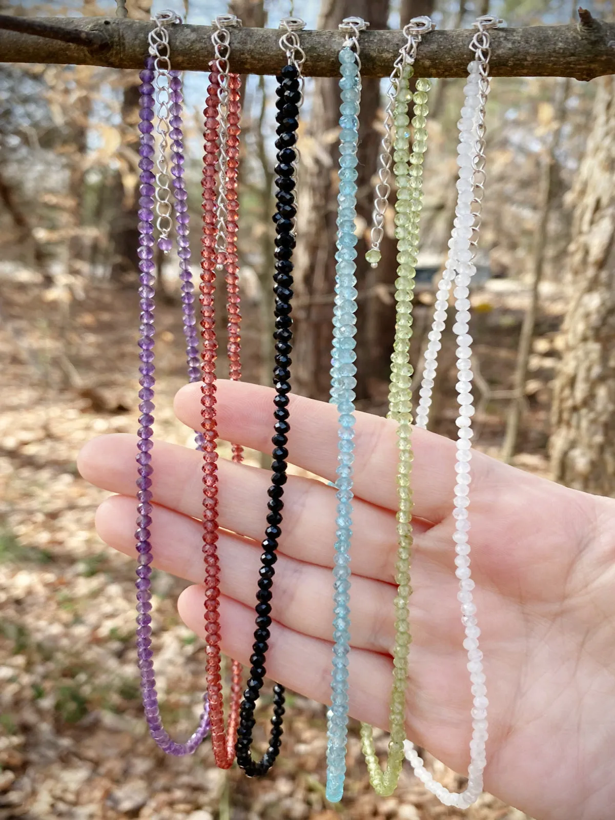 Faceted Gemstone Beaded Necklace