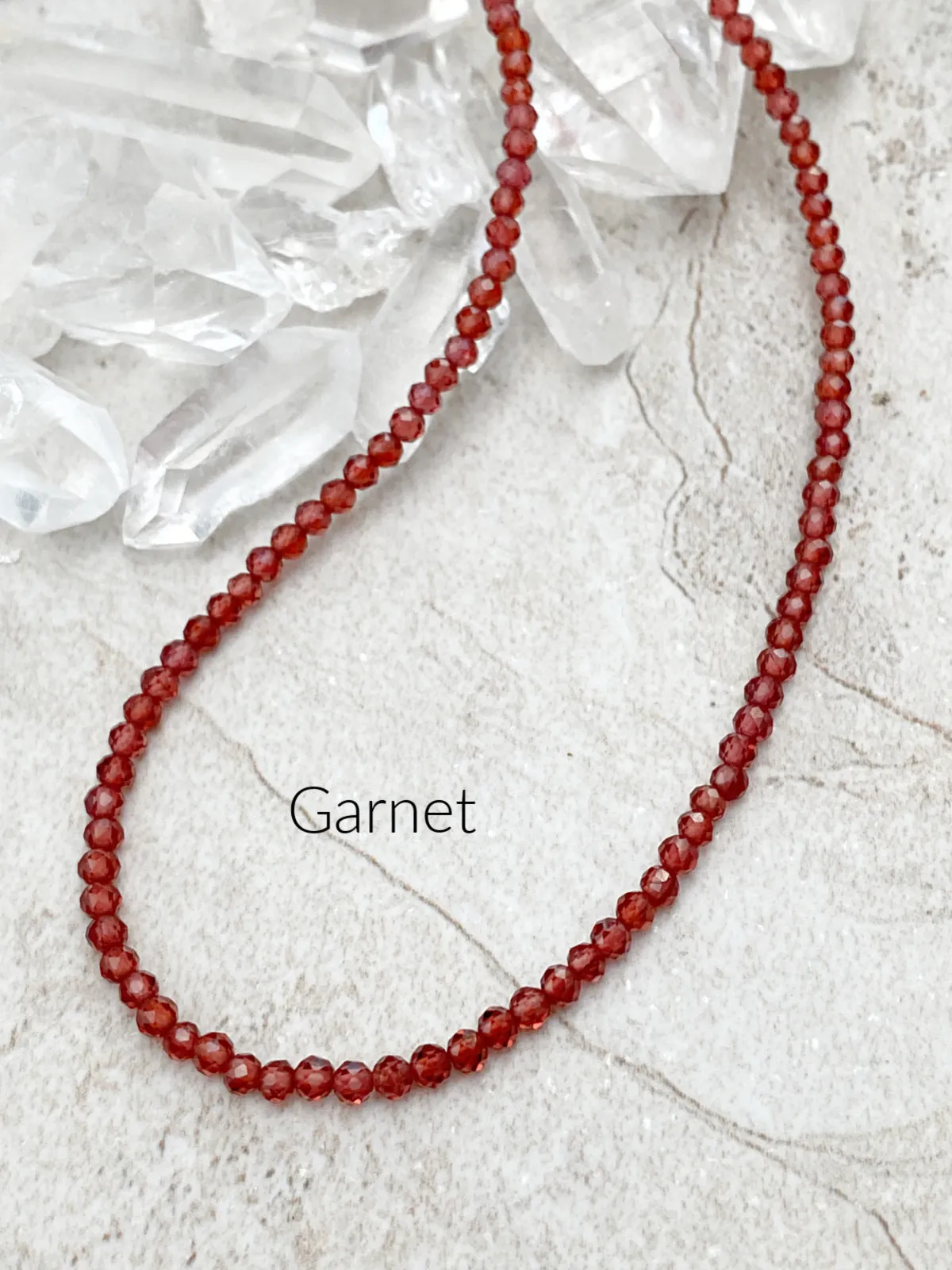 Faceted Gemstone Beaded Necklace