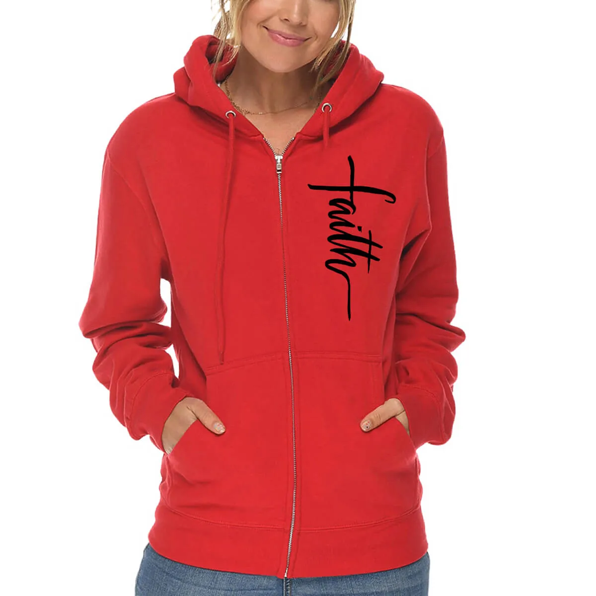 Faith Cross Full Zip Sweatshirt Hoodie