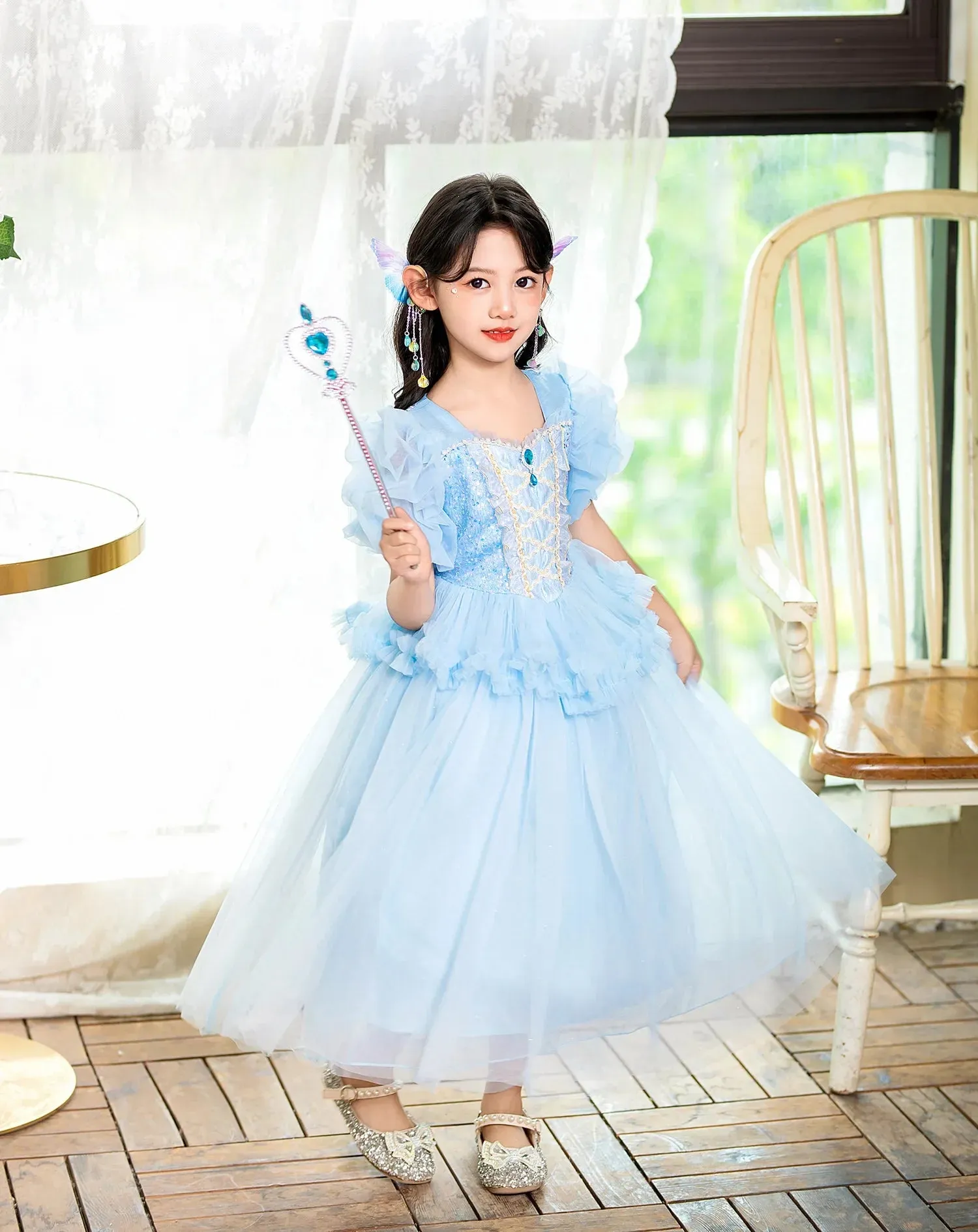 Fancy Princess Elsa Halloween Snow Queen Sequin Toddler Christmas Cosplay Party Kid Costume