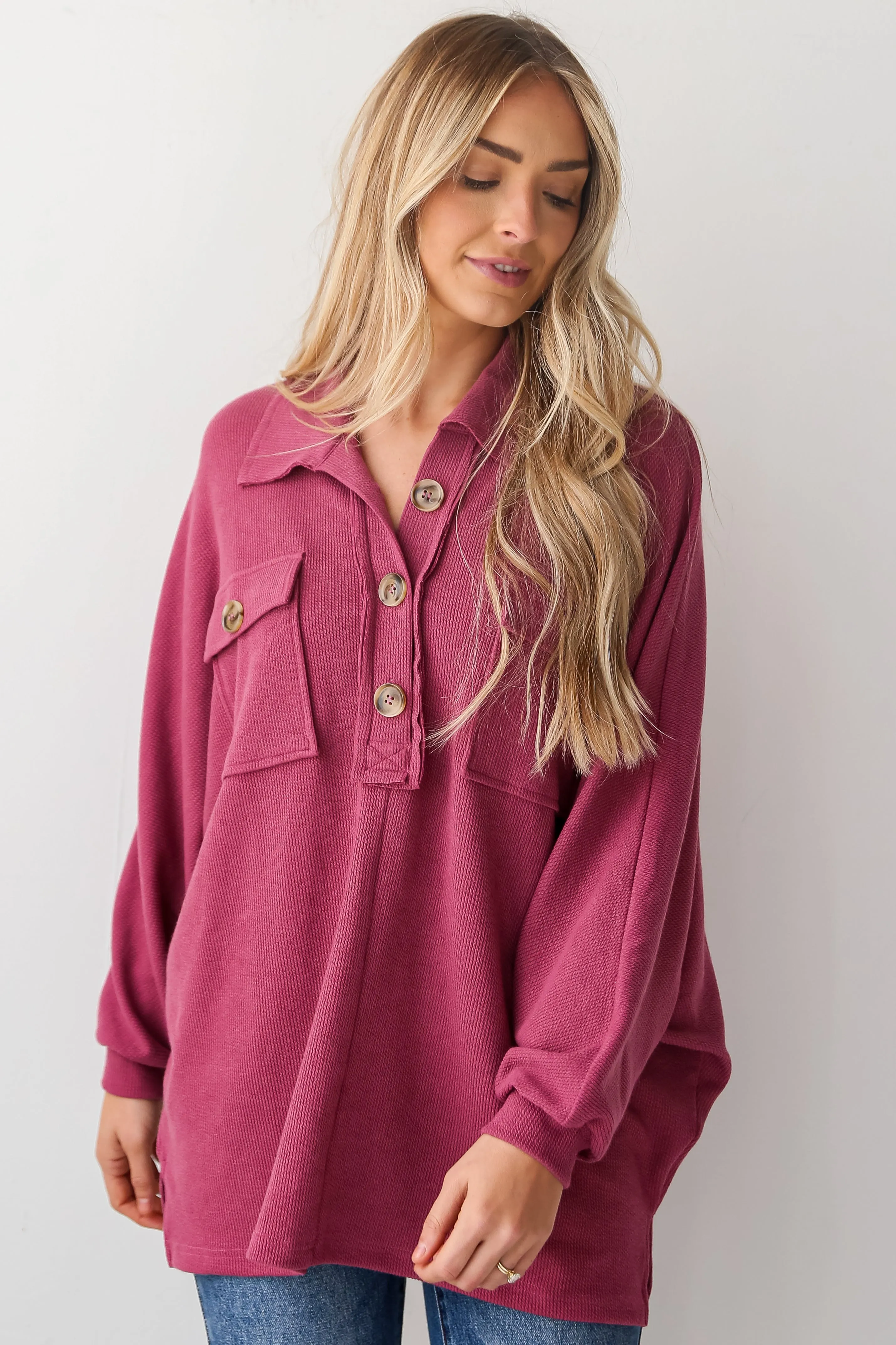 FINAL SALE - Bailey Knit Collared Henley Top