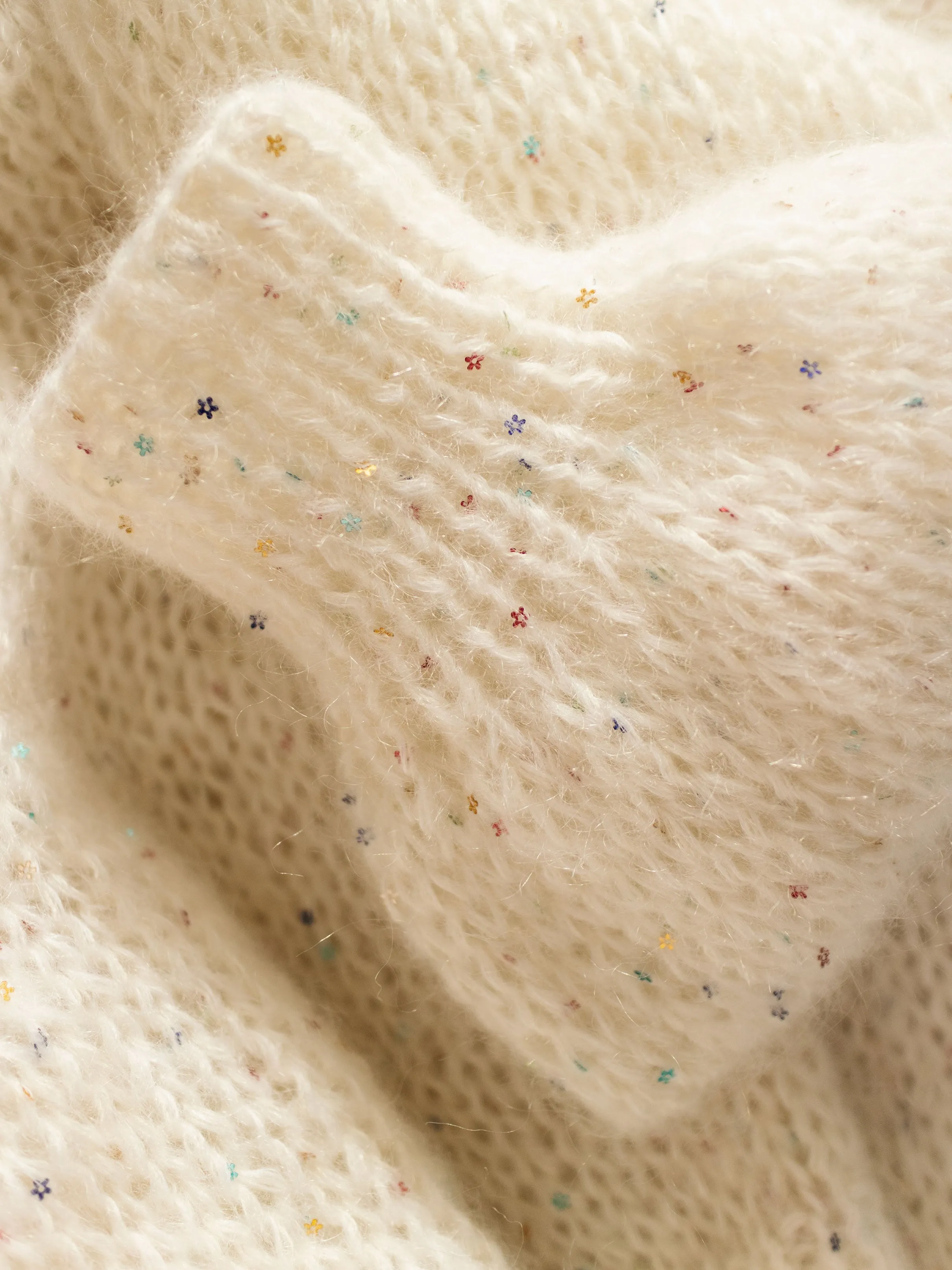 Forget Me Not White Mohair Sweater