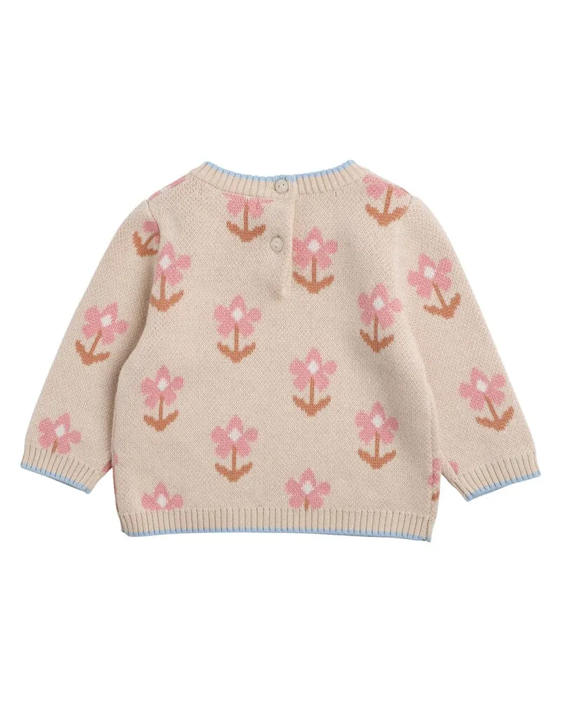 Fox & Finch  - Midnight Daisy Knitted Baby Jumper