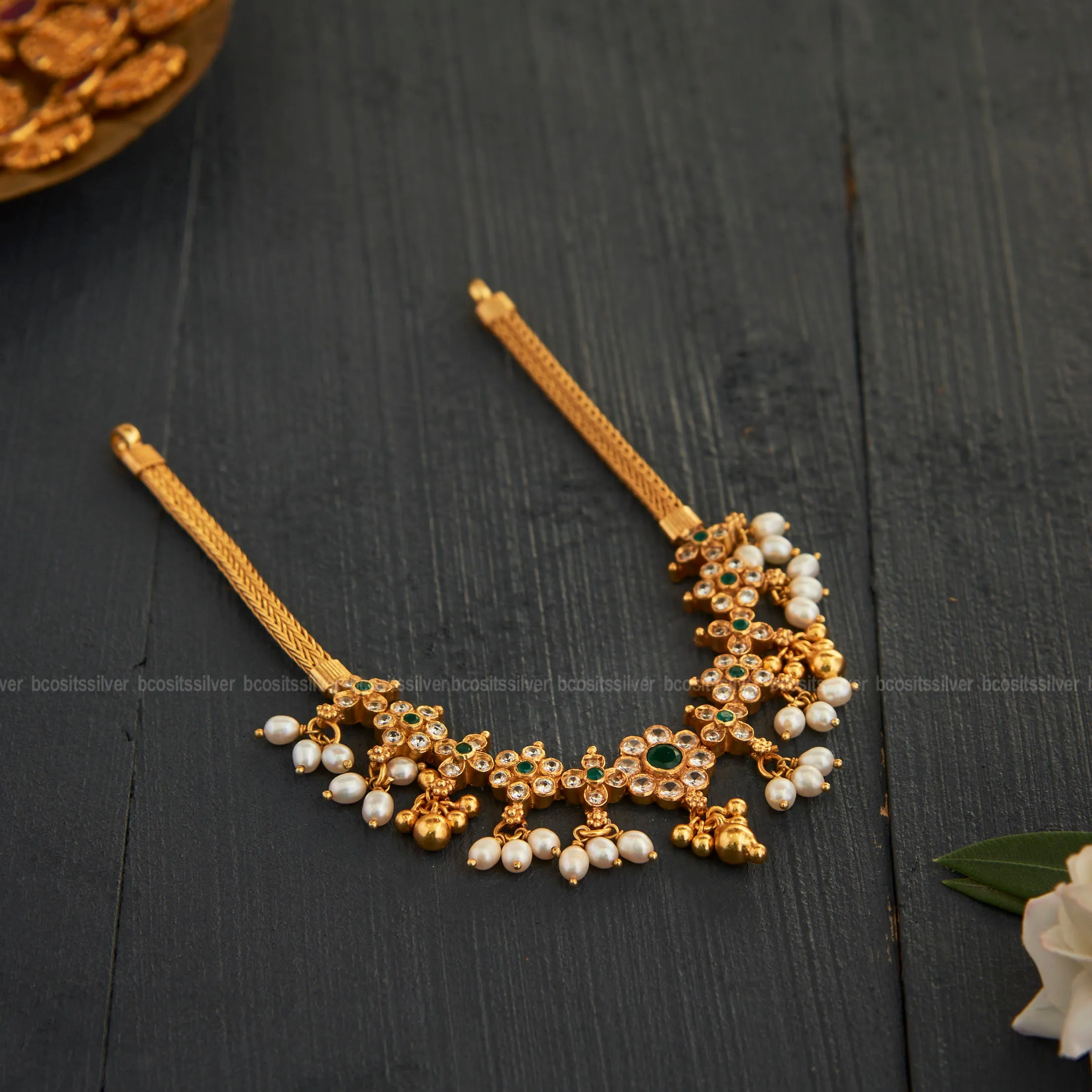 Gold Plated Short Neckpiece - 1455 - Made to order