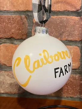 Hand-painted Claiborne Farm Glass Ornament