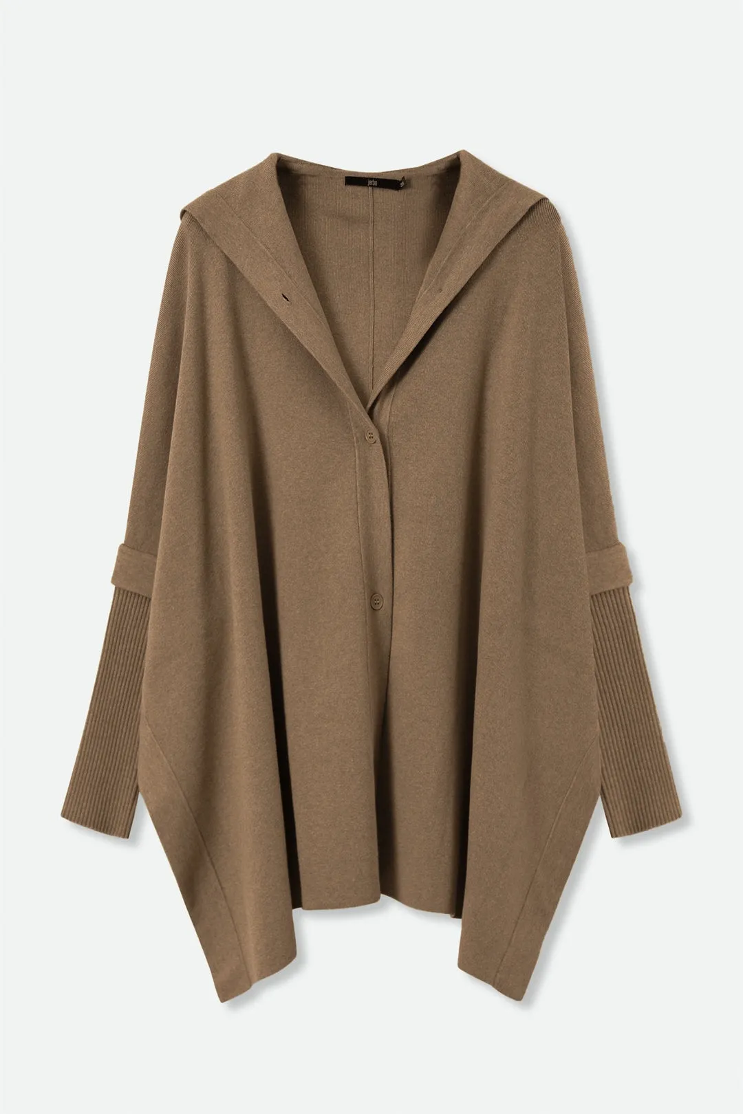 HARPER HOODED CAPE IN DOUBLE KNIT PIMA COTTON STRETCH LIMITED EDITION COLORS