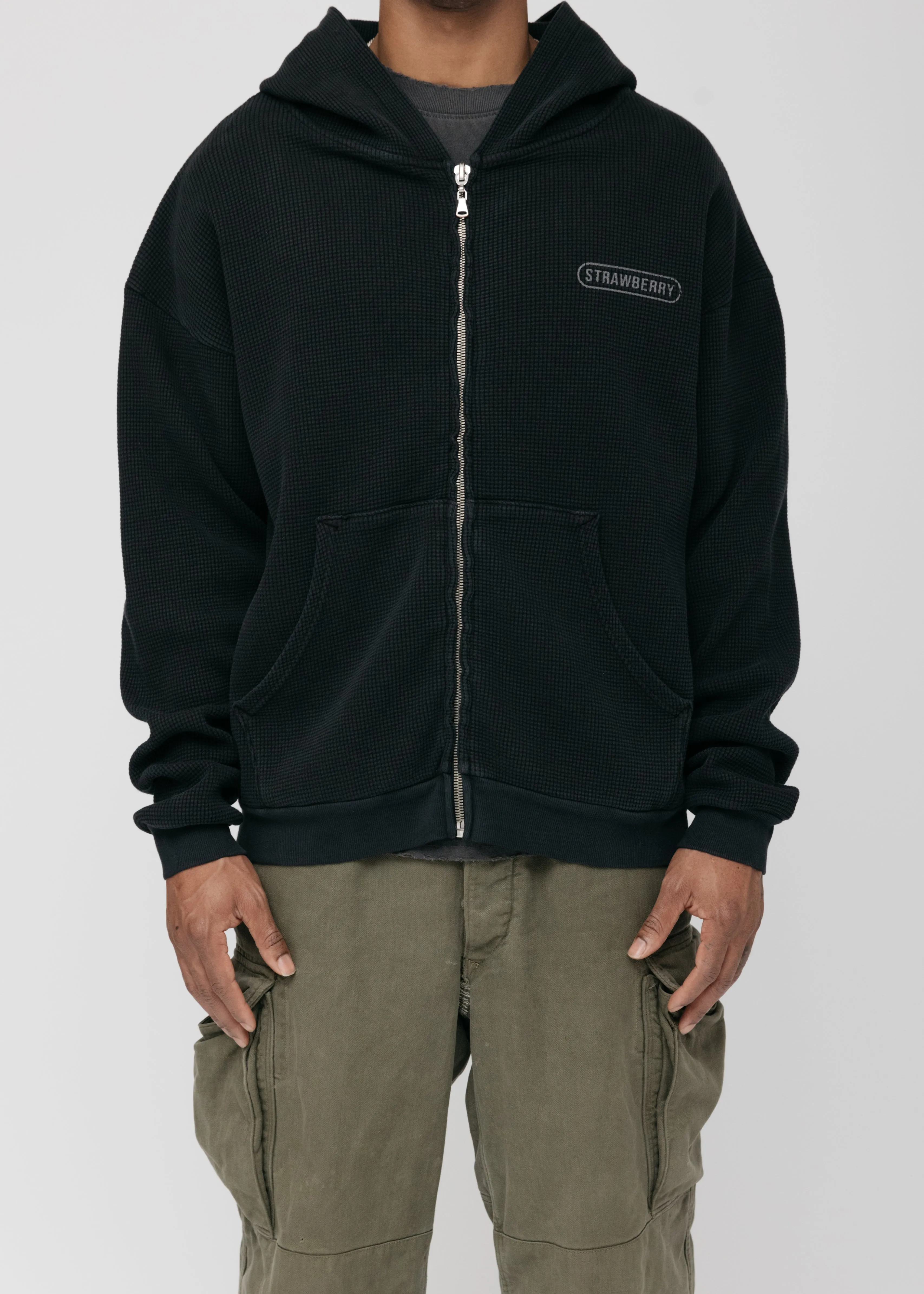 Heavyweight Thermal Zip Up - Black