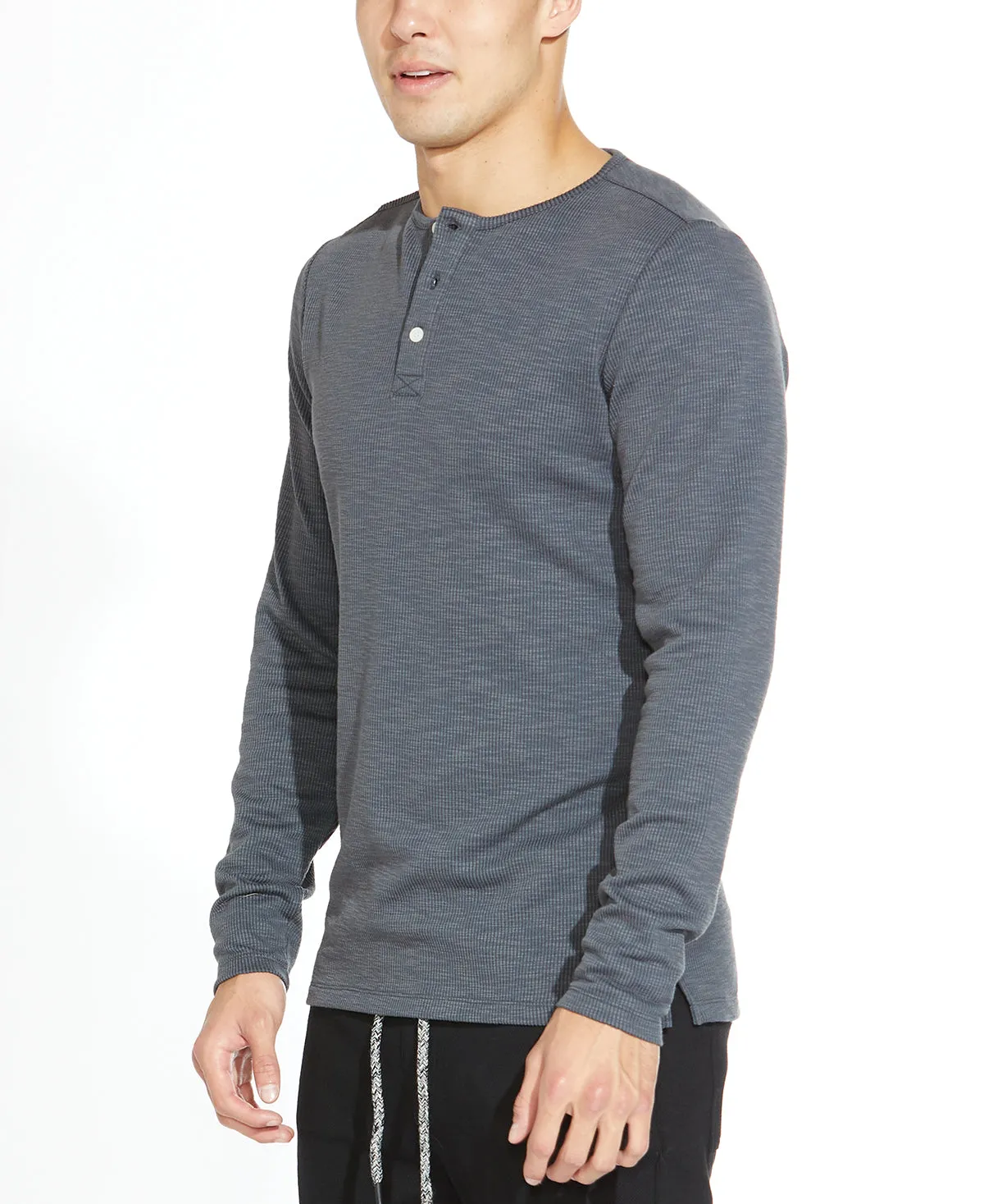 Hogan Ribbed Henley (Dark Slate)