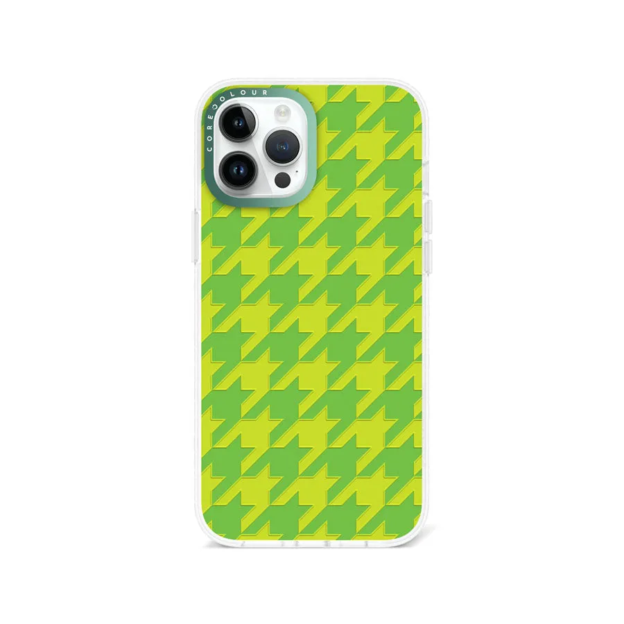 iPhone 12 Pro Max Green Houndstooth Phone Case Magsafe Compatible