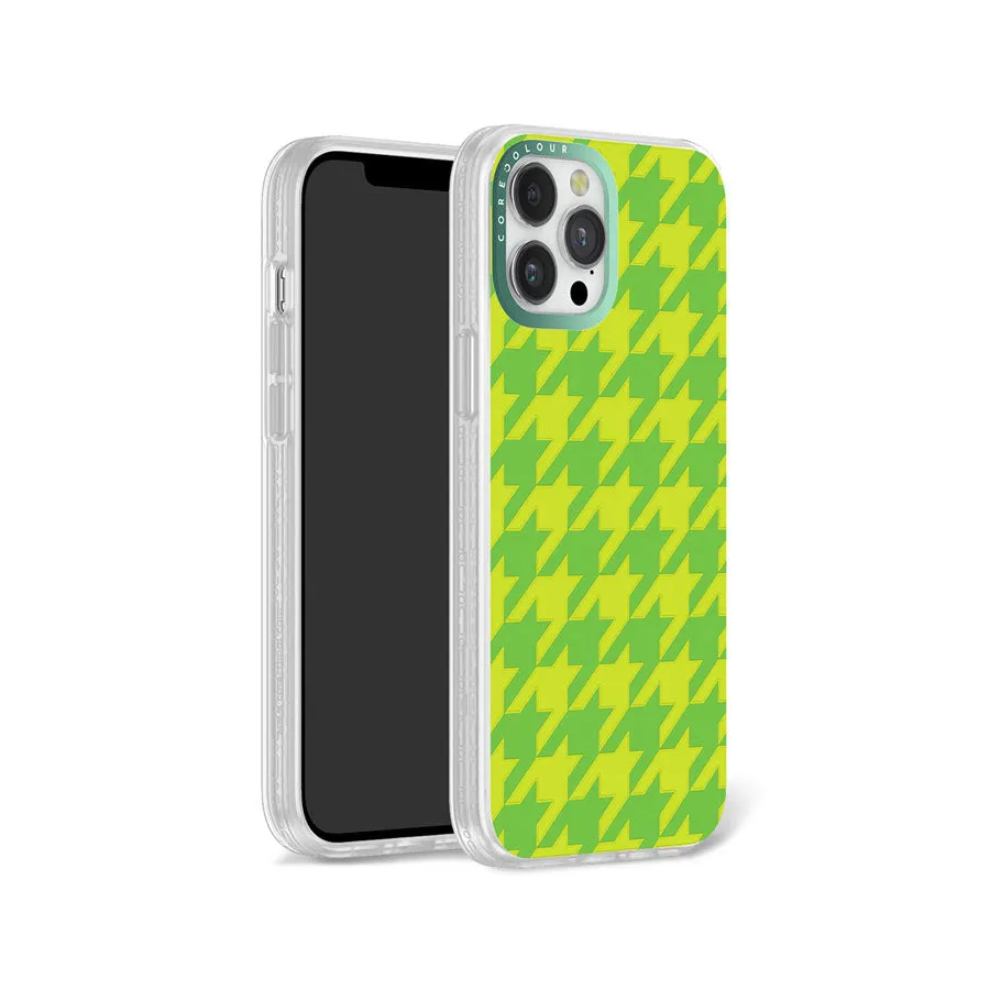 iPhone 12 Pro Max Green Houndstooth Phone Case Magsafe Compatible