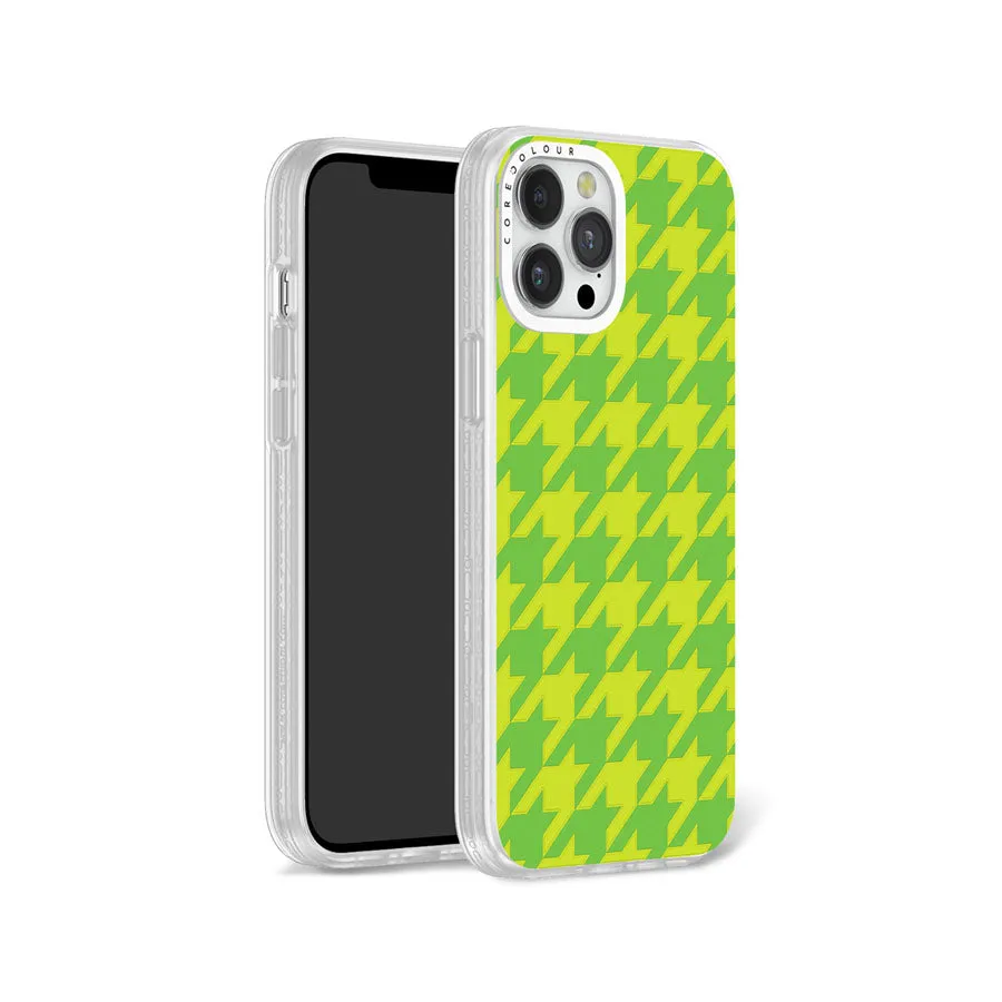 iPhone 12 Pro Max Green Houndstooth Phone Case Magsafe Compatible