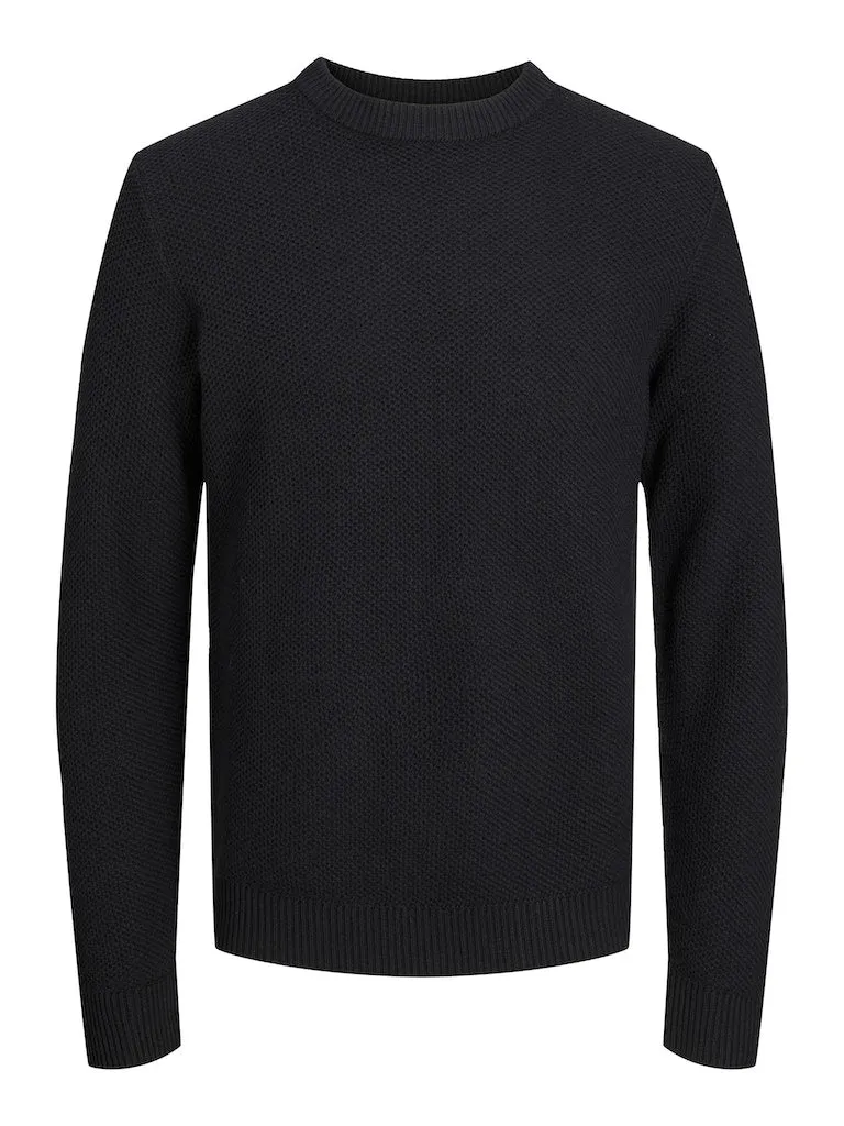 Jack & Jones Brody Crew Neck Black Knit Black