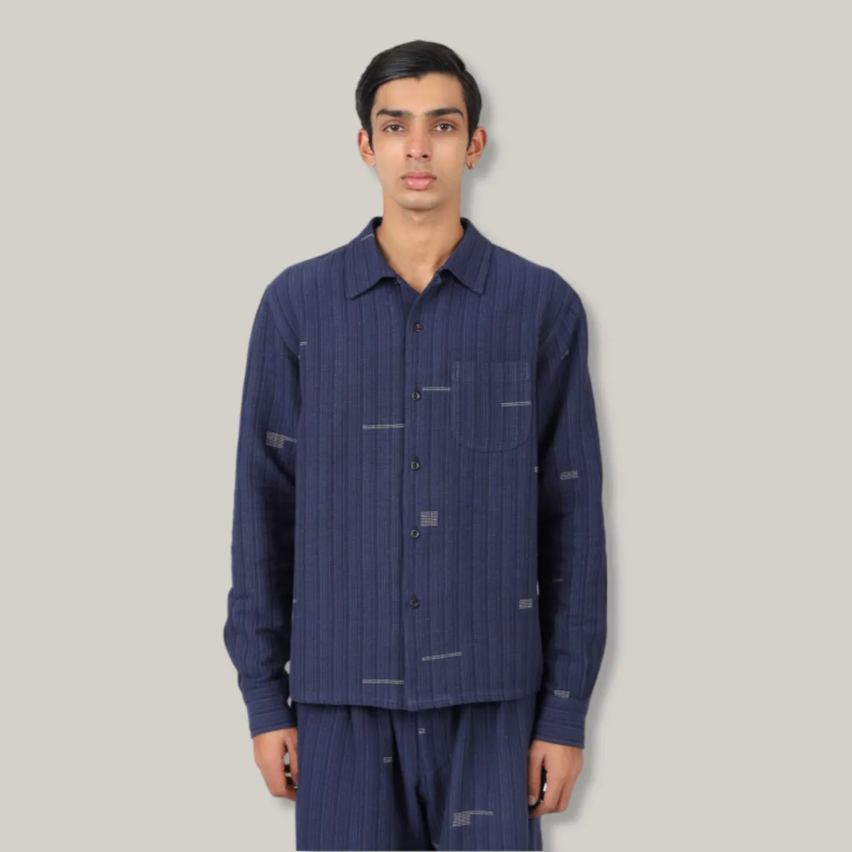 KARDO CHINTAN LS SHIRT - INDIGO