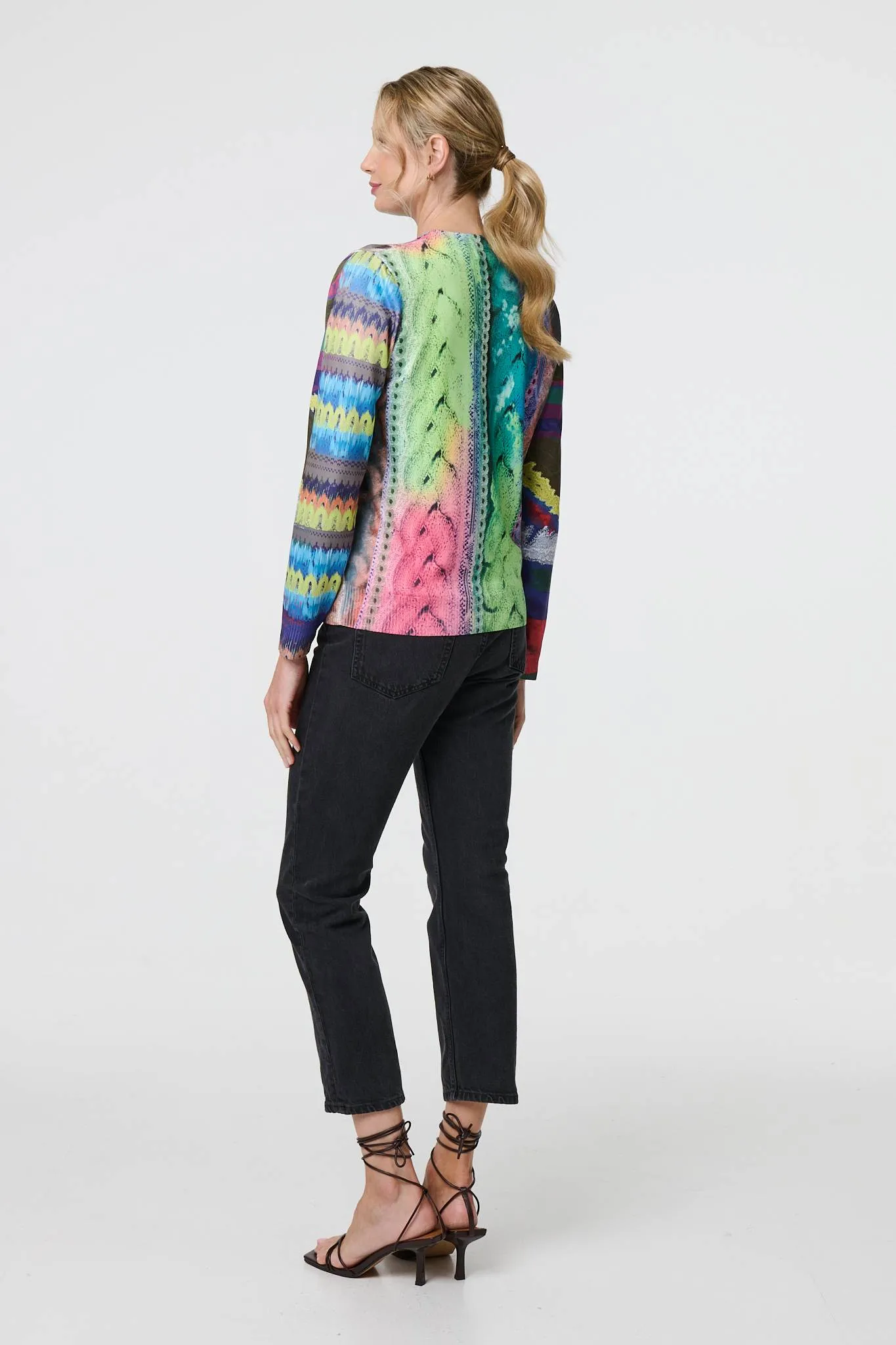 Knit Print Long Sleeve Jumper