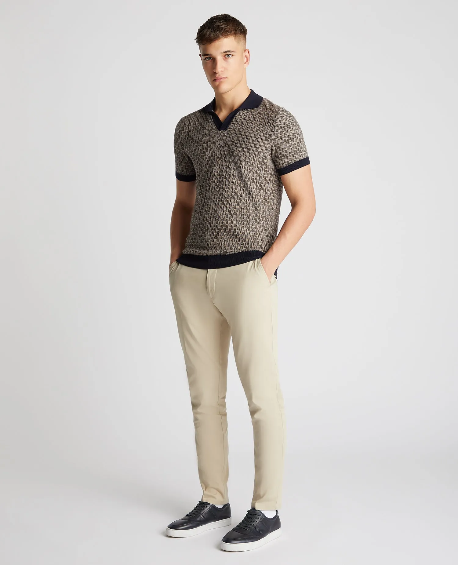 Knitted Cotton Short-Sleeve Polo